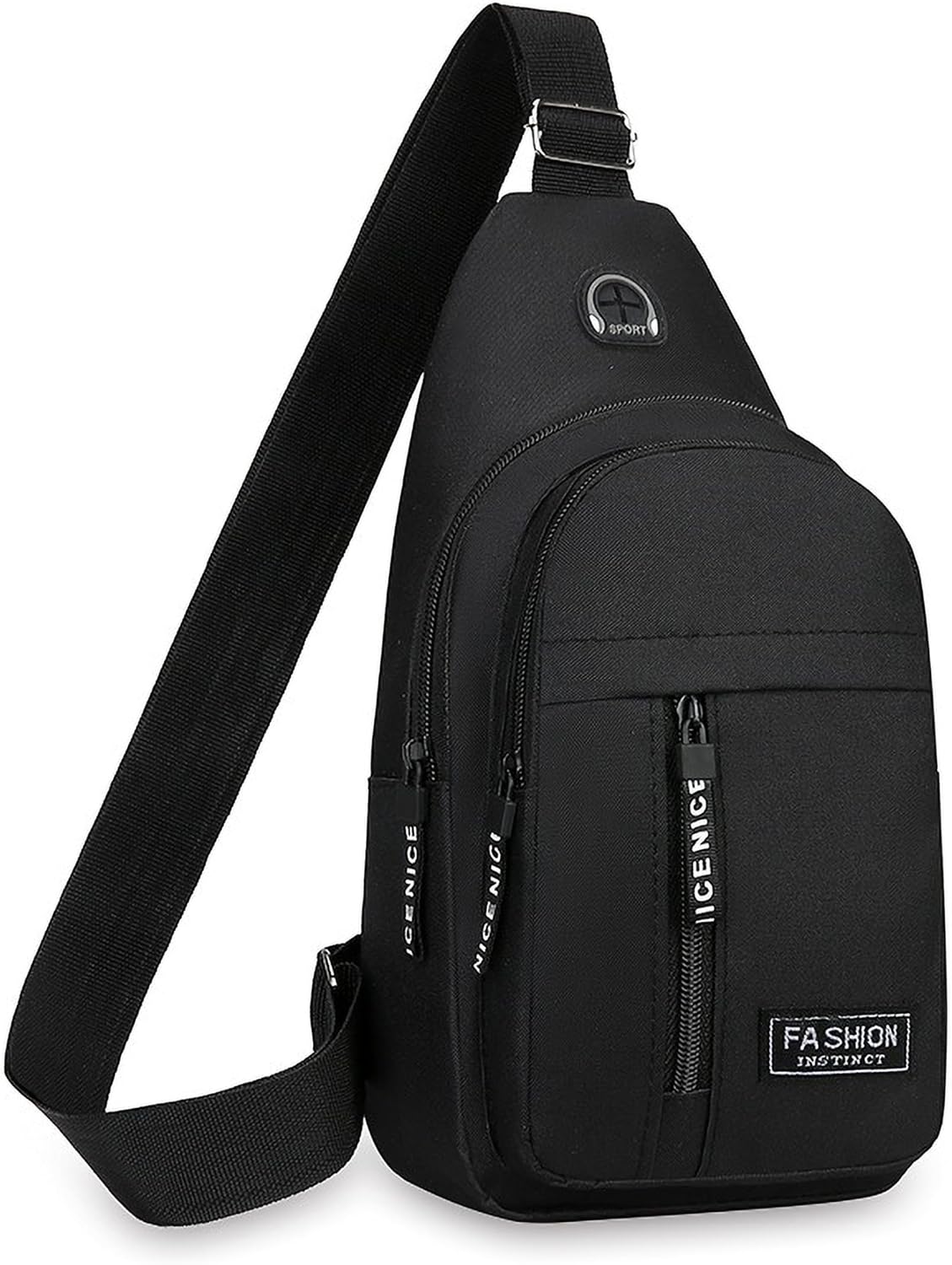 Sling Bag for Men Women, Unisex Crossbody Chest Bag, Multi-Pocket Lightweight Daypack for Travel Hiking