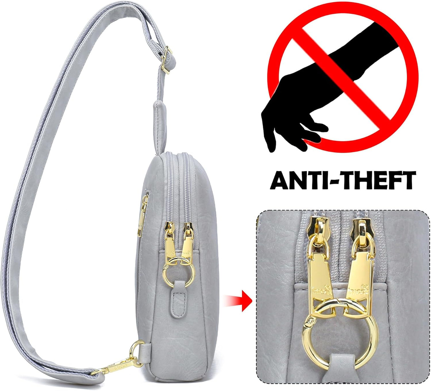 INICAT Travel Small Sling Bag Faux Leather Crossbody Bags Women Cross Body Bag Purses for Woman