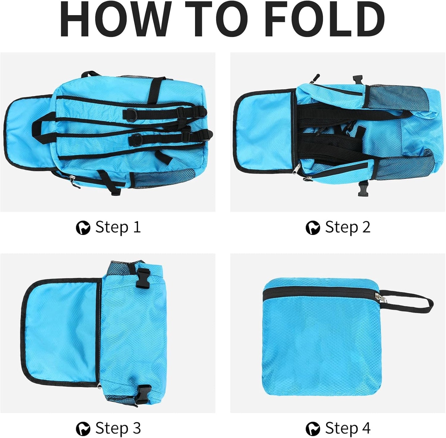 Small Hiking Backpack 15L Travel Lightweight Hiking Packable Daypack Water-Resistant Foldable Backpacks for Women Men Camping (Blue)