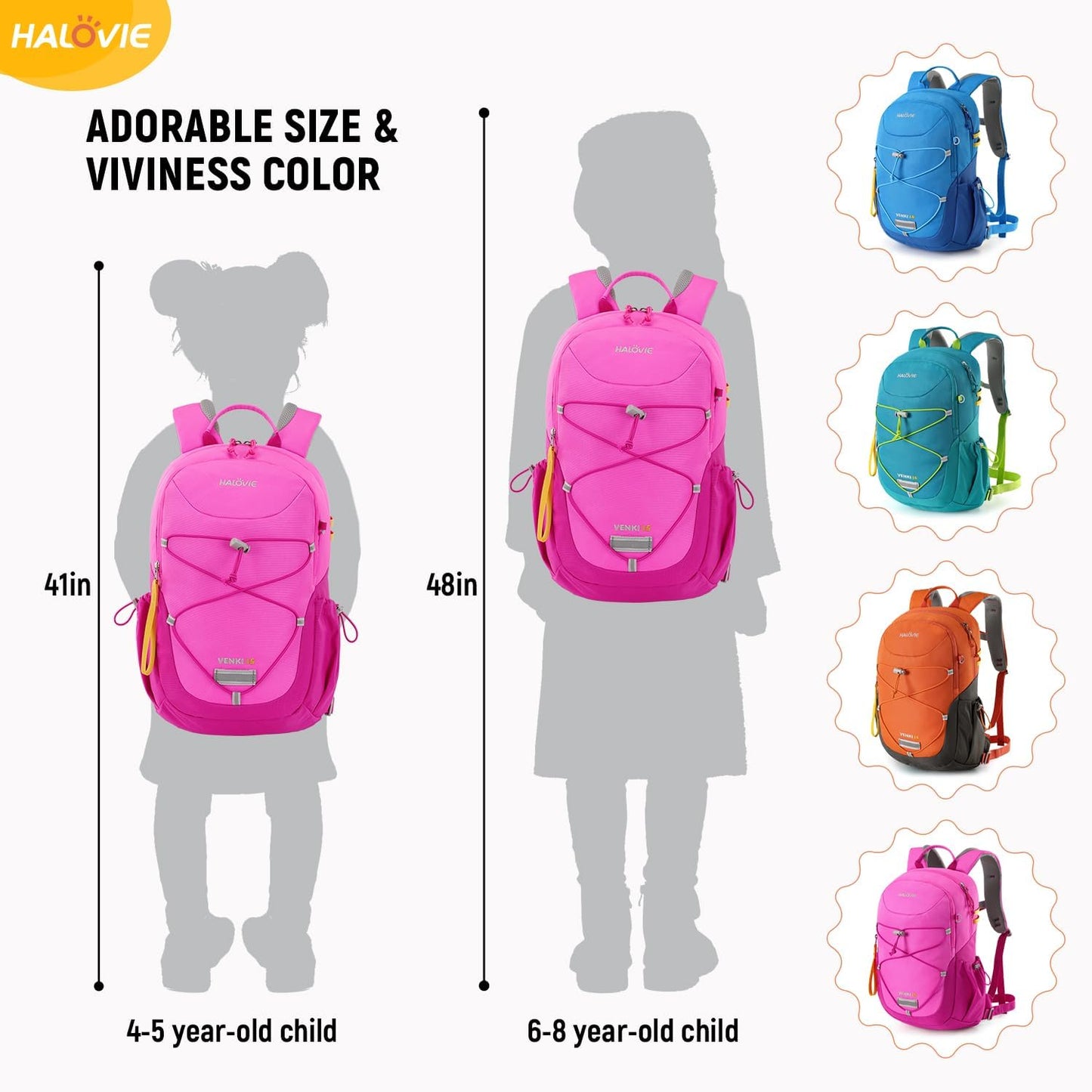 HALOVIE Kids Backpack Small Travel Backpacks Preschool Backpack Outdoor School Backpack Kindergarden Boys Girls