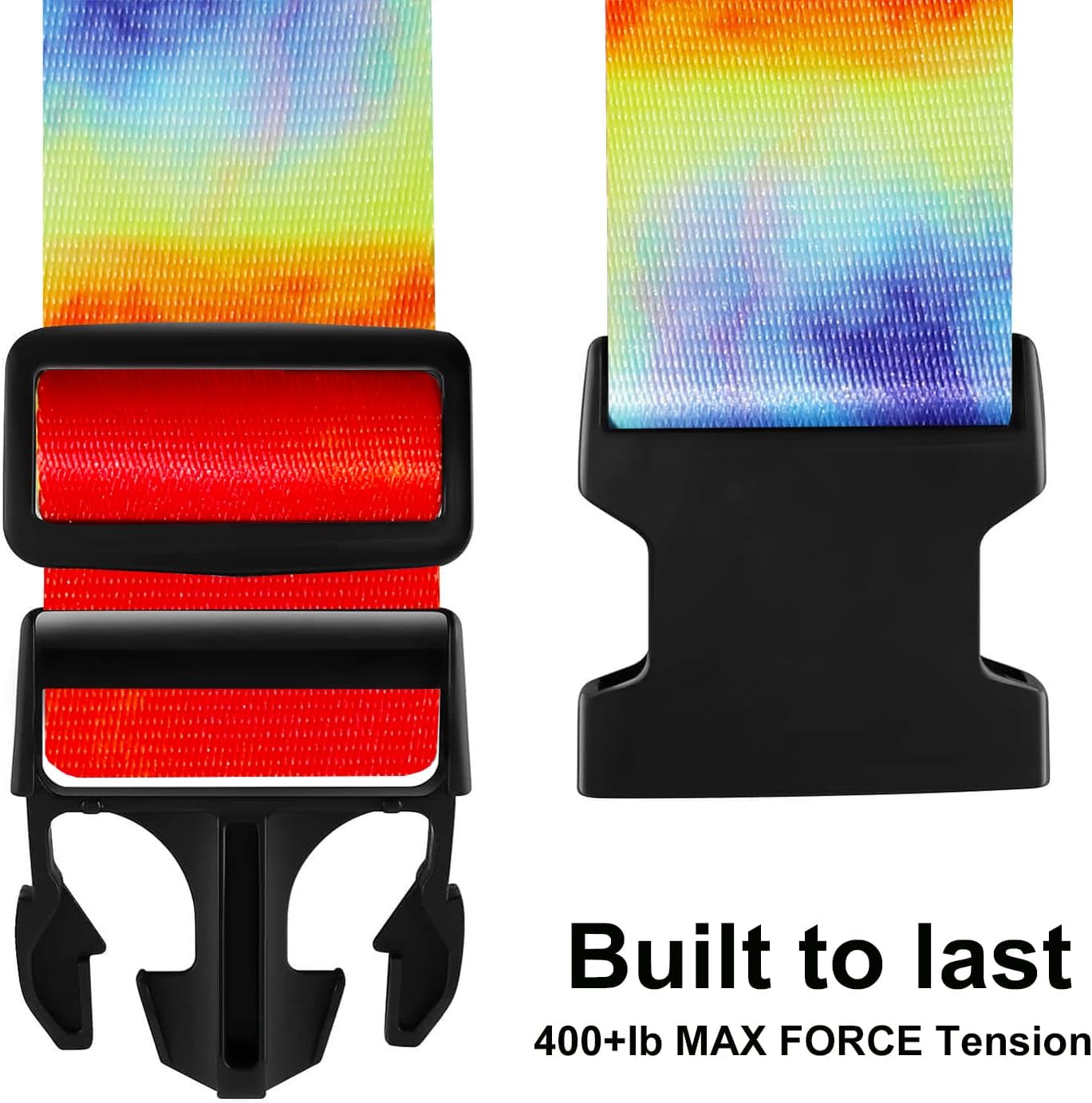 Luggage Straps for Suitcases TSA Approved-2 Pack Bright Personalized Luggage Belt Strap for Suitcase/Carry On Bag Luggage Accessories for Travel (Tie-Dye)