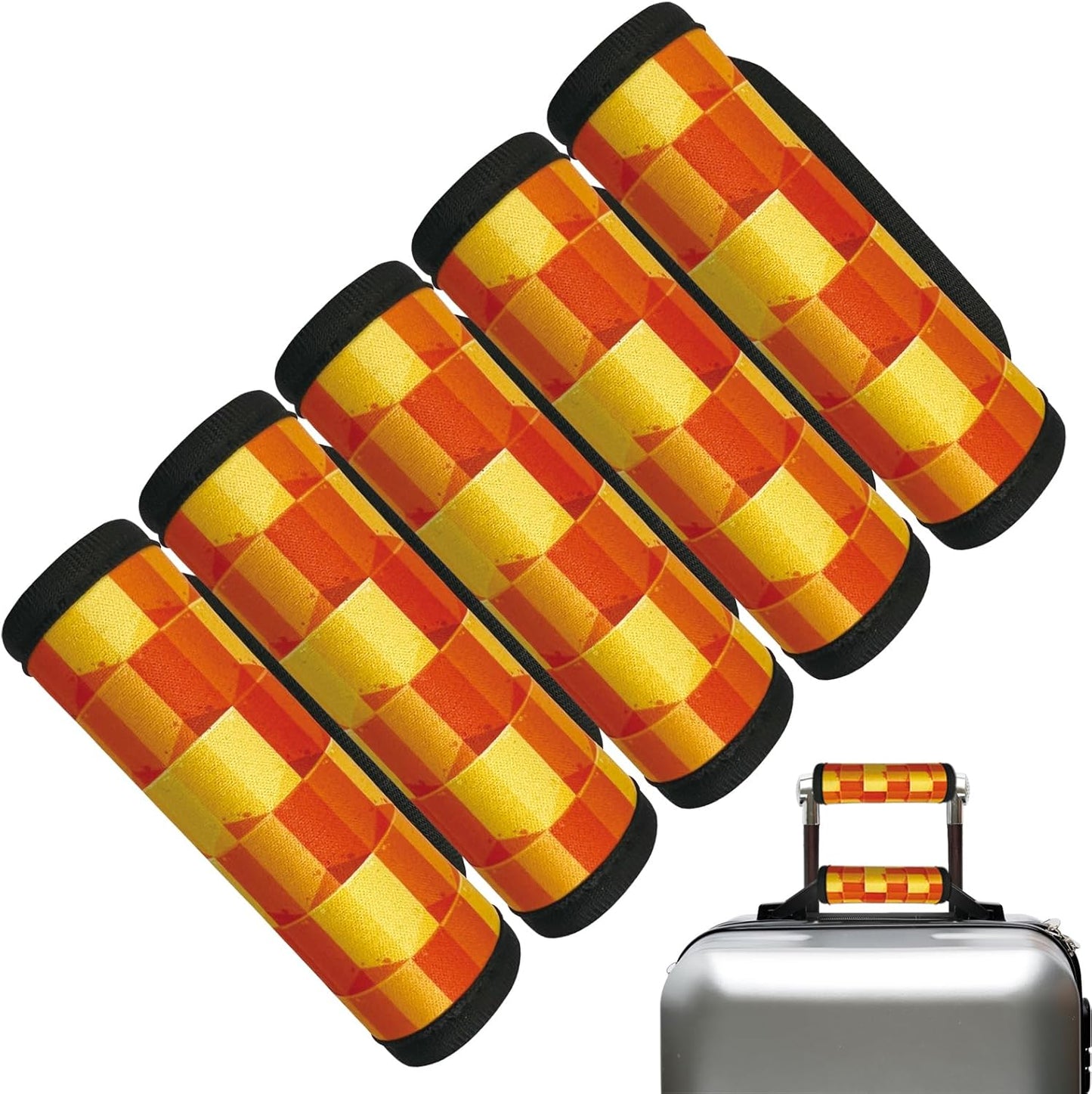 5 Pack Luggage Handle Wrap, Cute Luggage Tap Identifiers for Cruise Travel, Suitcase Tags Travel Accessories for Airplane Flying, Orange