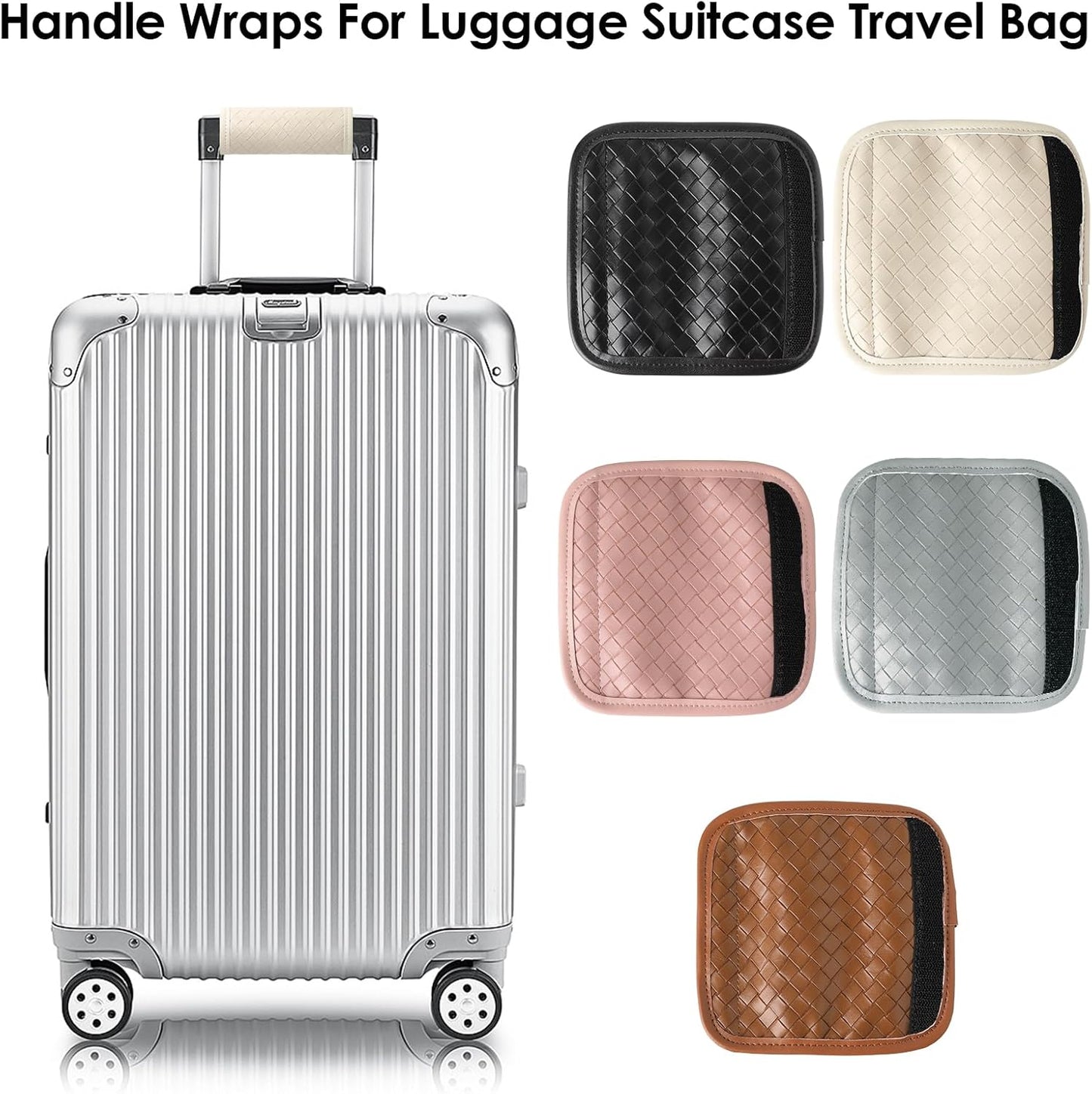 Luggage Handle Wraps -Suitcase Handle Wraps Travel Bag Handle Covers Suitcase Identifier Luggage Makers Covers(3Pcs-Beige)