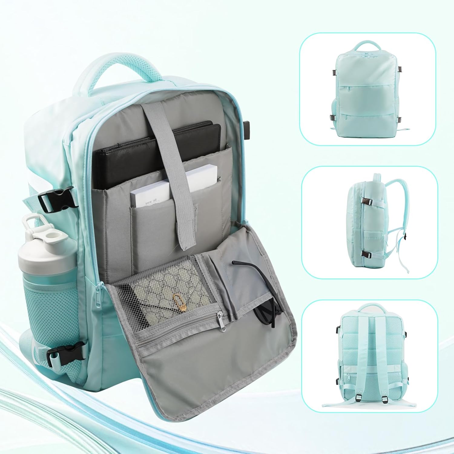 Travel Backpack for Women & Men, Waterproof Carry On Backpack Airline Approved Laptop Backpack Fits