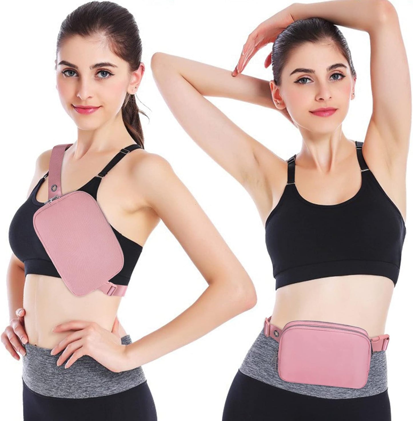 AROME Mini Belt Bag for Women, Fashion Waist Packs Fanny Pack Crossbody Bags with Strap Extender for Women Men, Waterproof Waist Bag Hip Bum Bag for Casual Travel Running Hiking Outdoor Sports