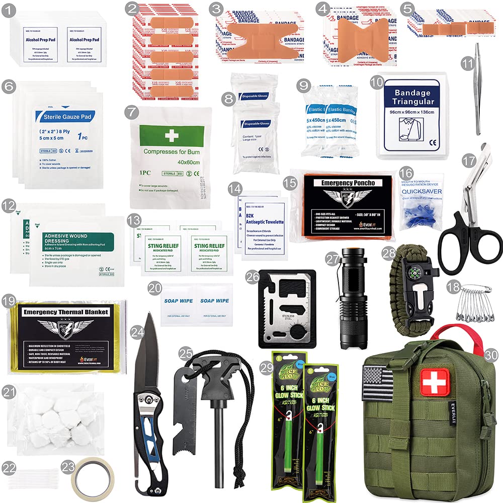 EVERLIT 250 Pcs Survival First Aid Kit