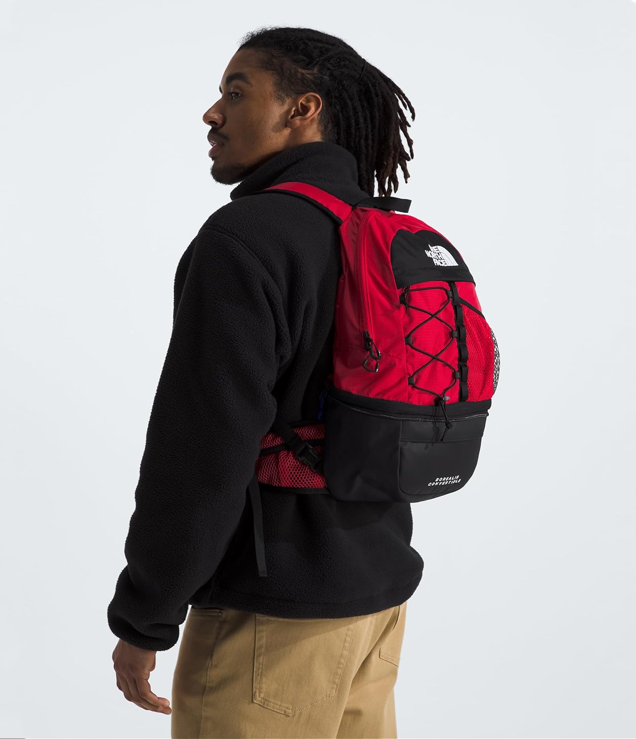 The North Face Borealis Convertible Pack | Commuter Laptop Backpack with Removable Lumbar Pack, Water Repellent Finish, TNF Red/TNF Black, One Size