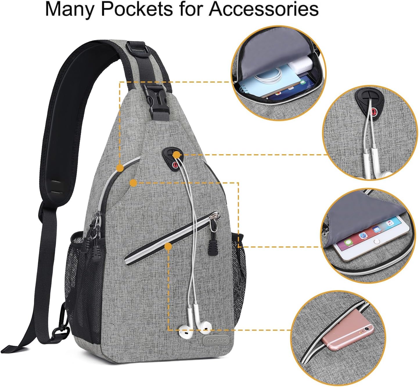 MOSISO Sling Backpack, Multipurpose Crossbody Shoulder Bag Travel Hiking Daypack