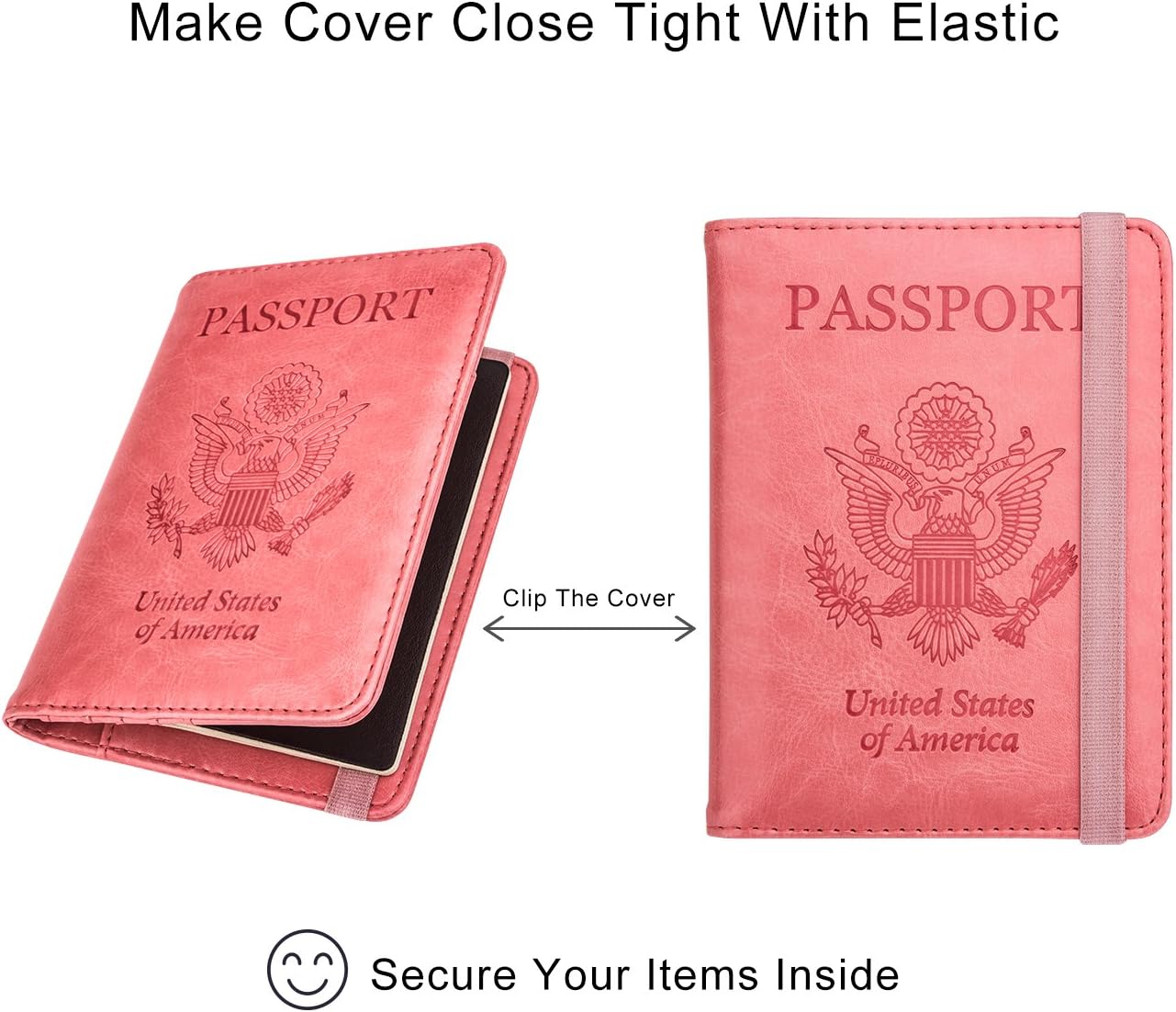 WALNEW Passport Holder for Travel, RFID Passport Cover Wallet for Women Men, PU Leather Passport Book Card Holder Case with Pen, Travelling Essentials for Flying