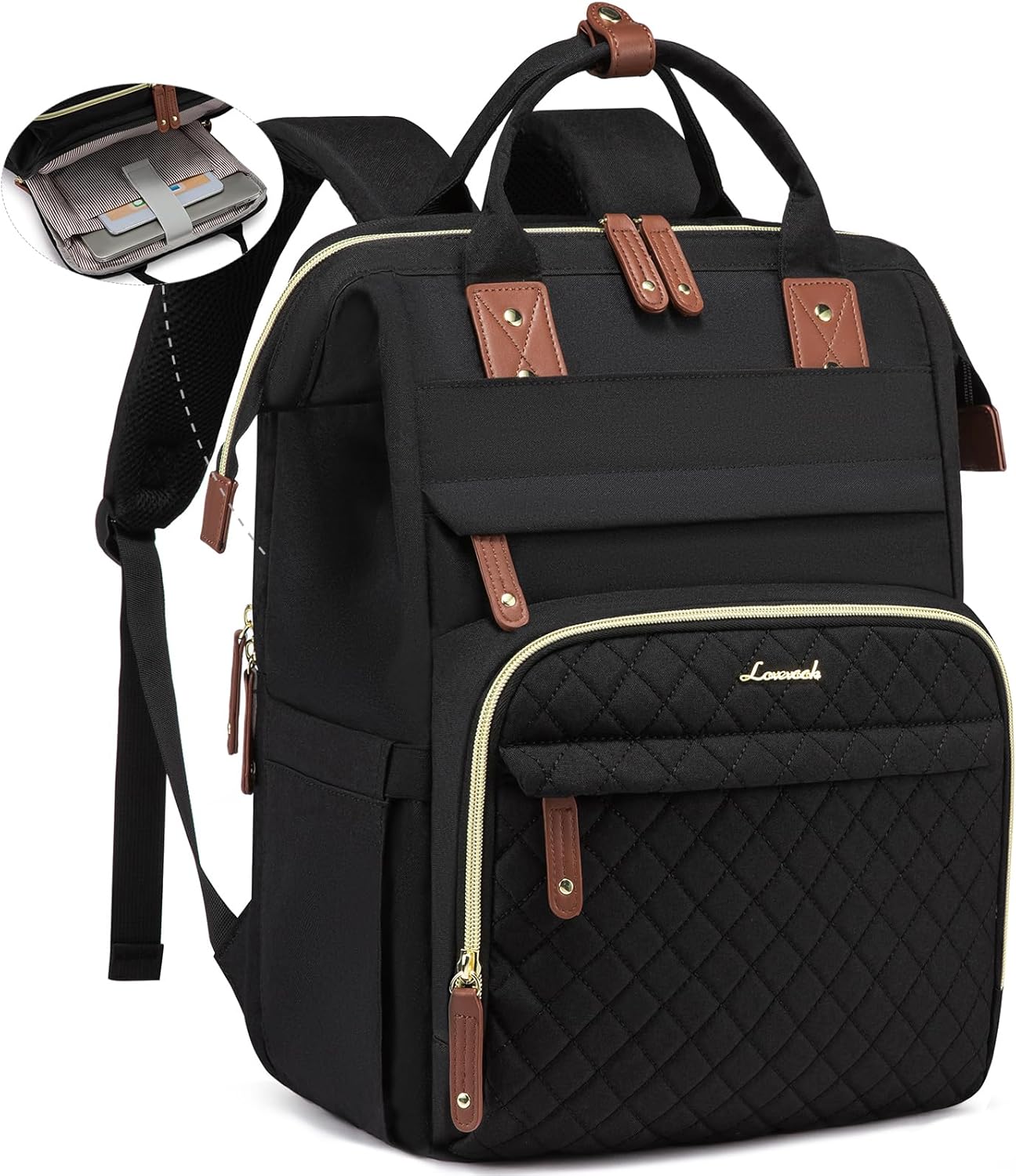 LOVEVOOK Laptop Backpack for Women, 17.3'' Waterproof Nurse Bag Teacher Work Backpack Purse for