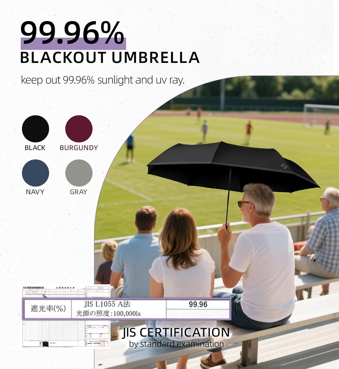 Windproof Travel Mini Umbrella - Manual Open Close with No Rebound for Seniors & Kids, Small Compact and Portable for Rain, Reflective Design for Night Safety Men & Women