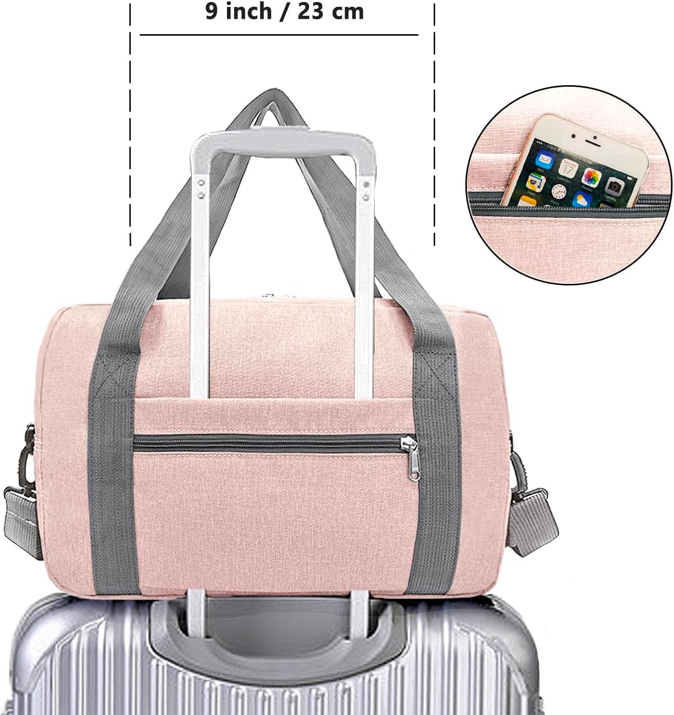 15 Inch Small Carry On Bags for Airplanes Spirit Airlines Personal Item Bag Underseat Foldable