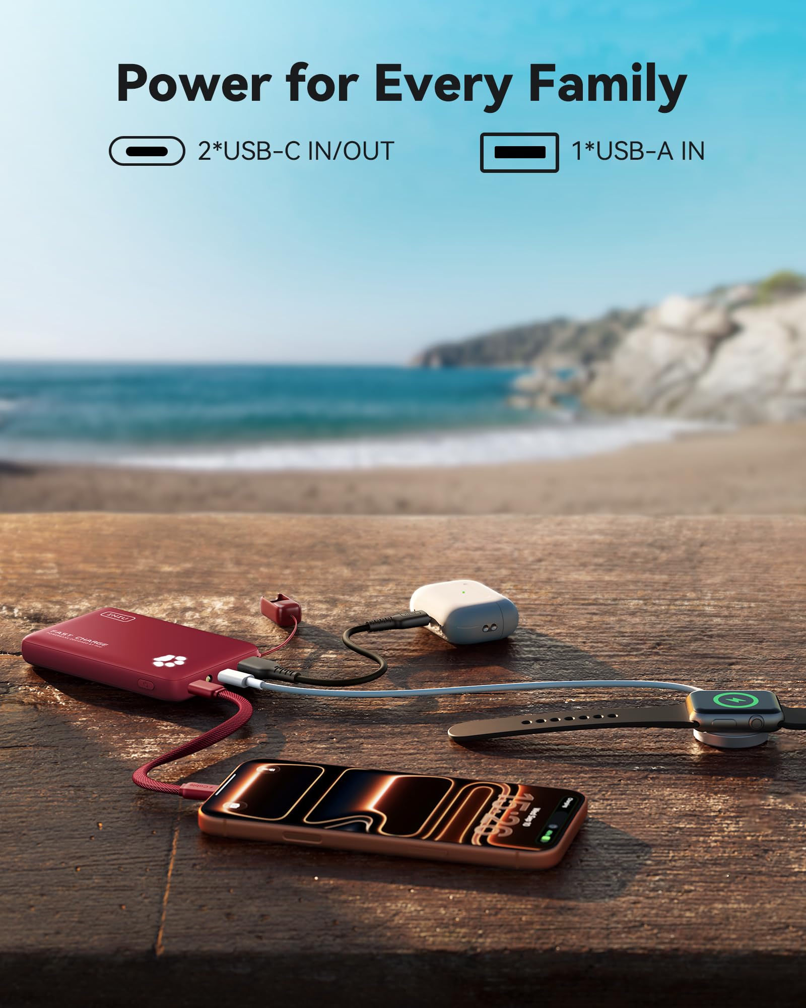 INIU 45W Fast Charging Portable Charger, Smaller 10000mAh Travel Power Bank