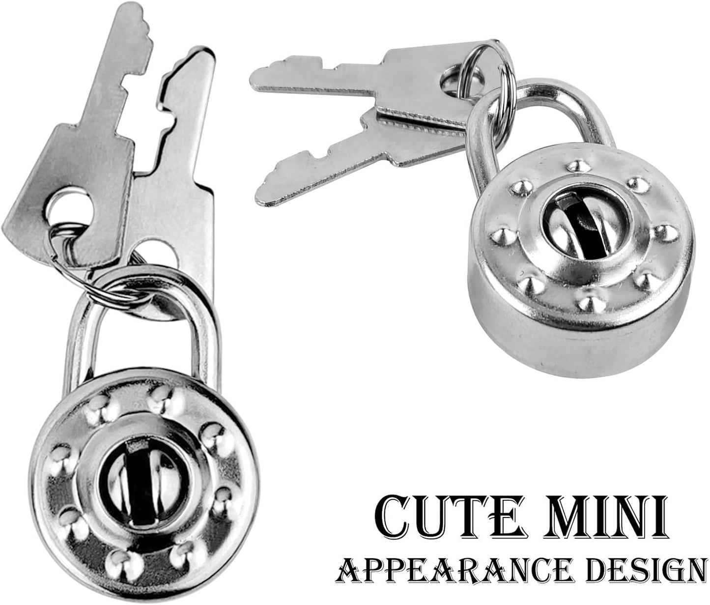 5 Pack Mini Diary Padlock, Small Locks with Keys, Tiny Luggage Locks for Travel, Journal, Jewelry, Backpack, Boxes (Circle, 5)