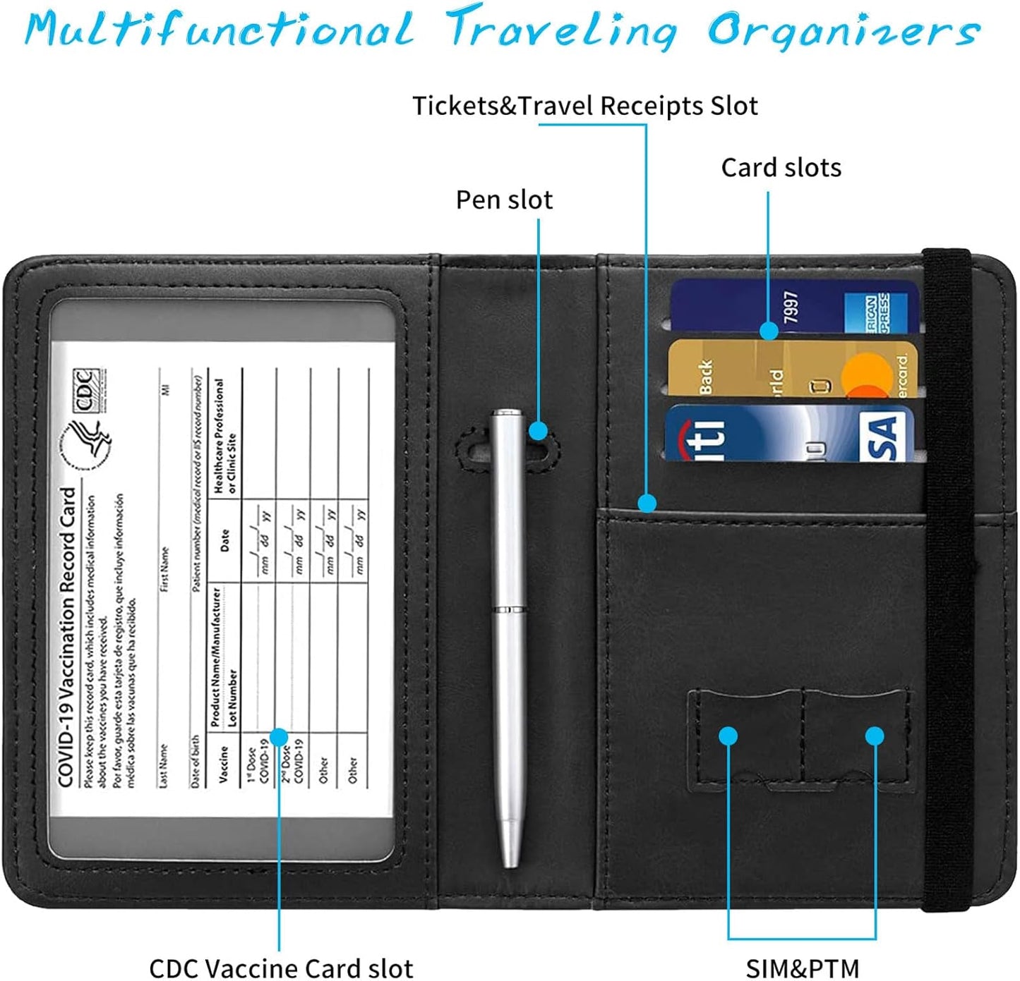Passport Holder Cover Wallet Travel Essentials RFID Blocking Case Leather Passport Cover Wallet
