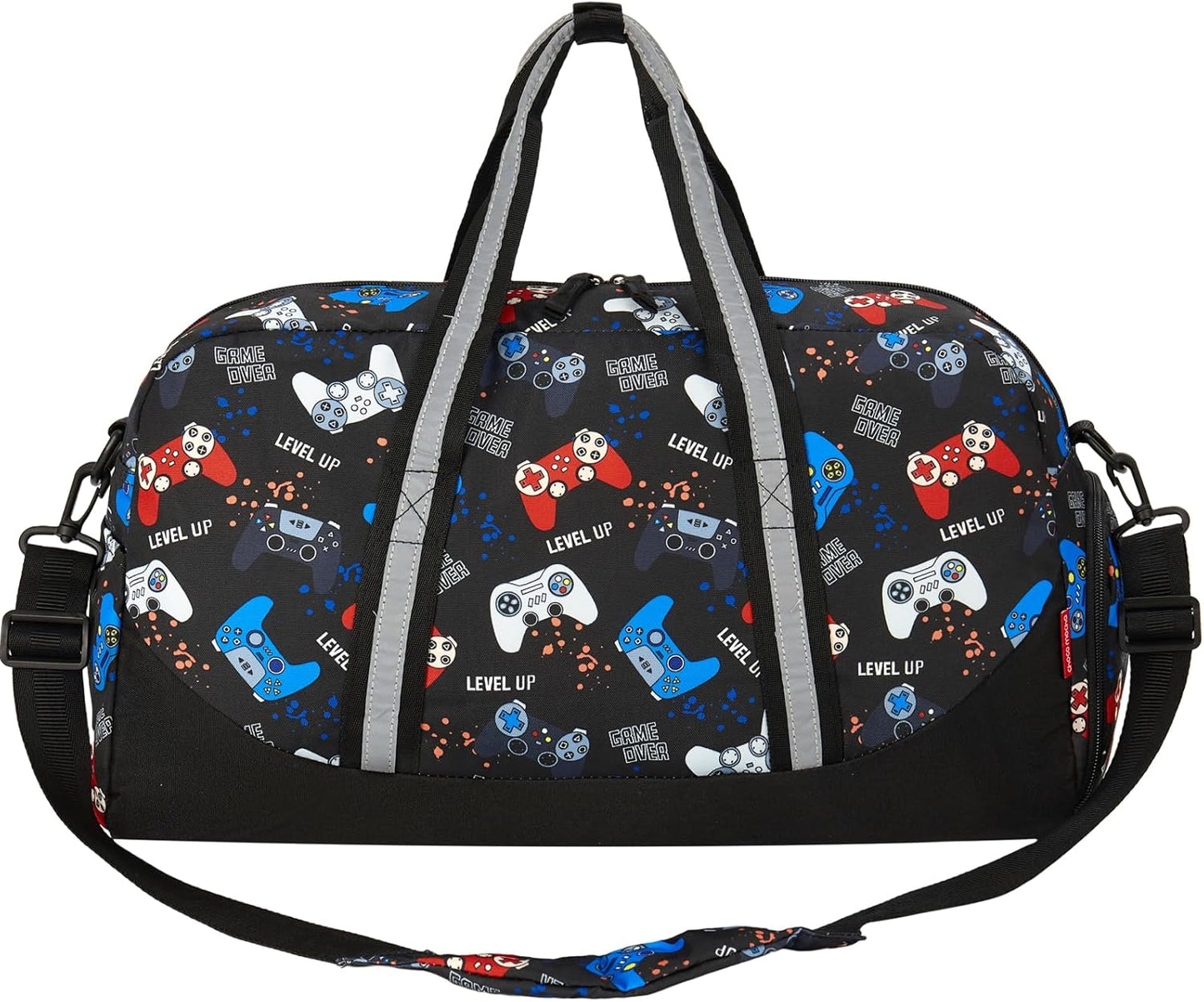 Choco Mocha Kids Duffle Bag Boys - Gaming Weekender Overnight Bags for Boy, Black