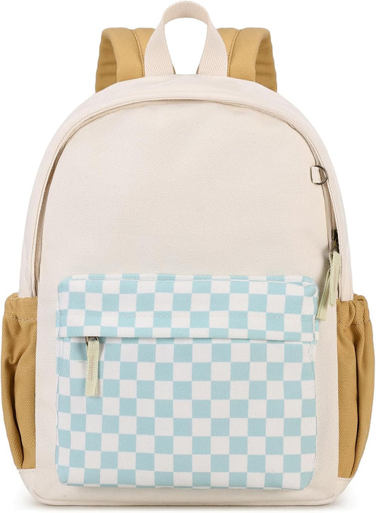 Toddler Backpack 14 Inch Kids Backpacks for Boys and Girls Classic Design Canvas School Bags with Chest Strap