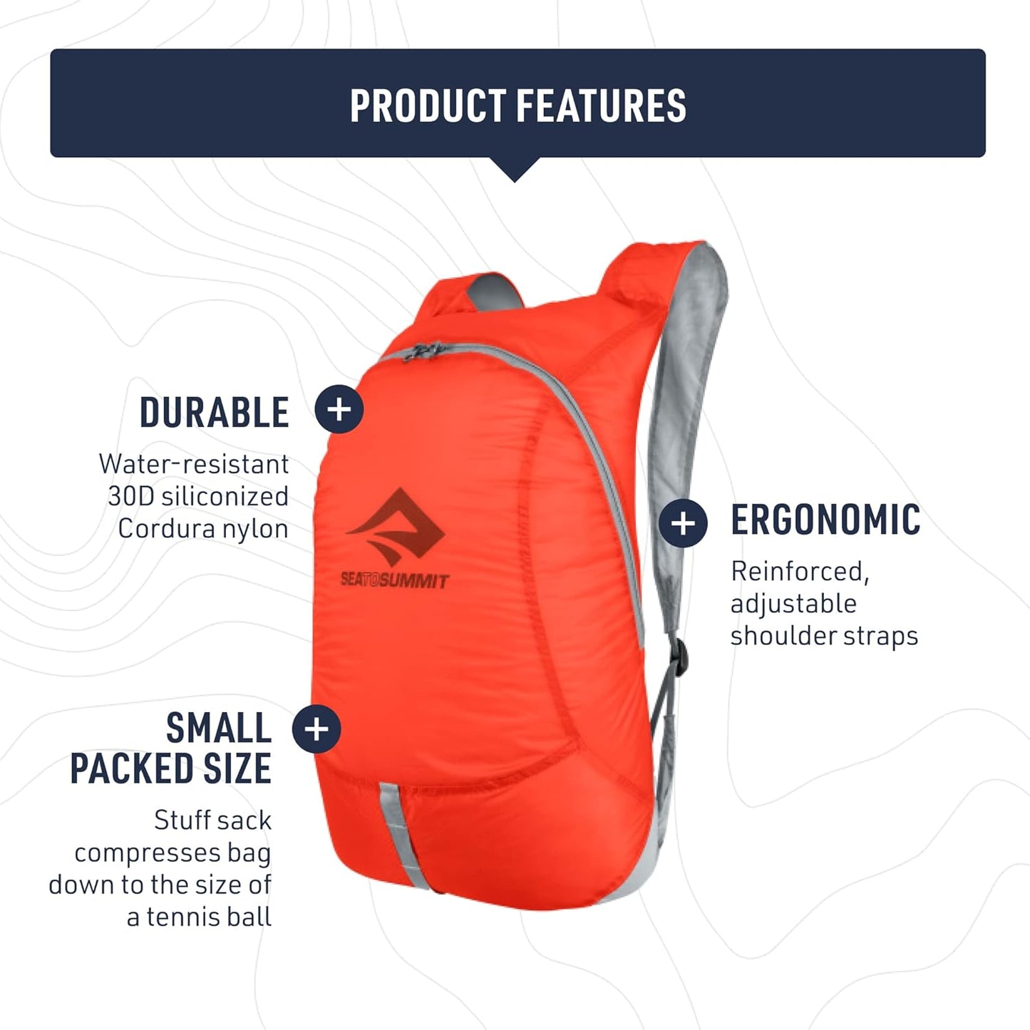 Sea to Summit Ultra-Sil Ultralight Day Pack, 20-Liter, Atoll Blue