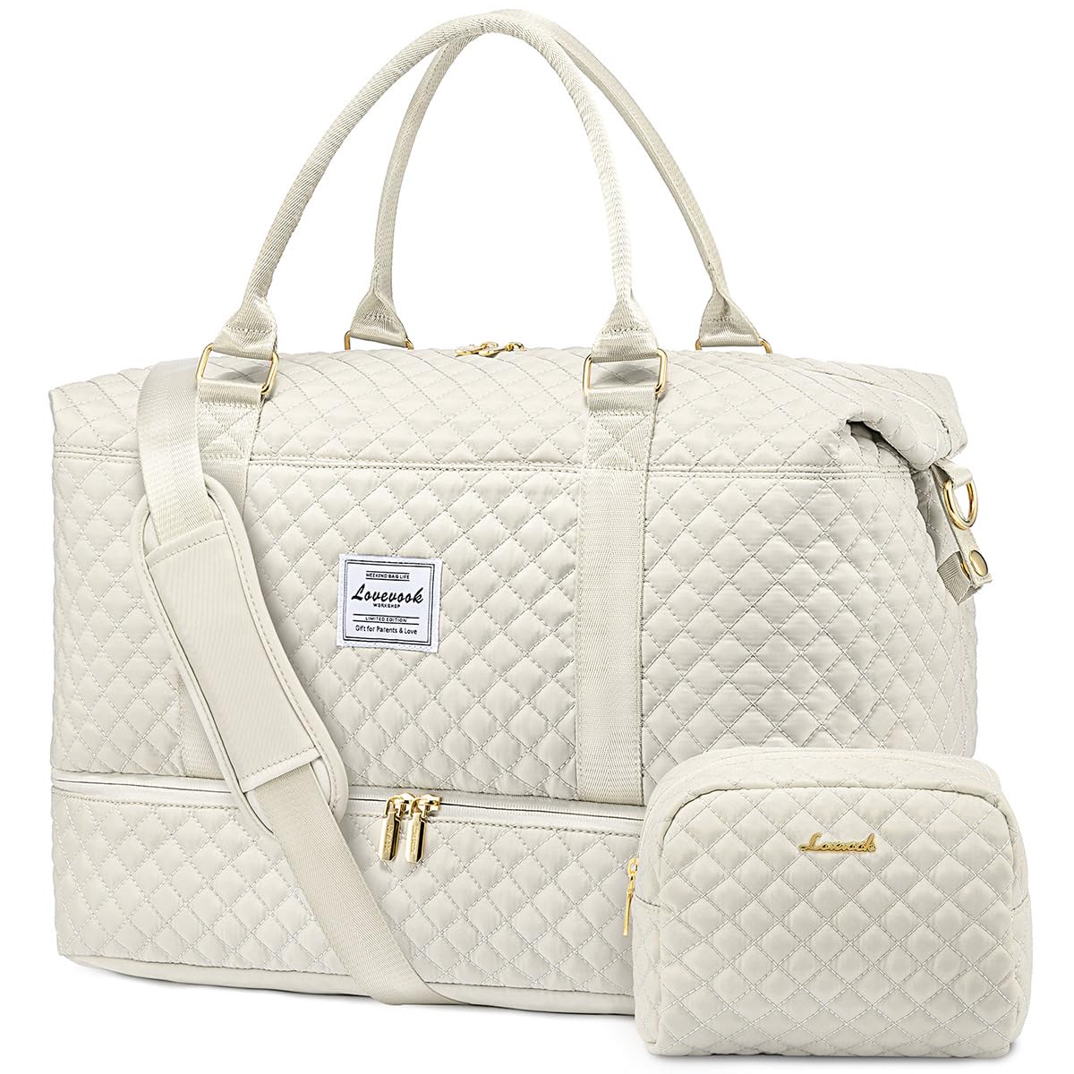 LOVEVOOK Travel Duffle Bag, Weekender Bags for Women with Shoe Compartment, Carry on Overnight Bag
