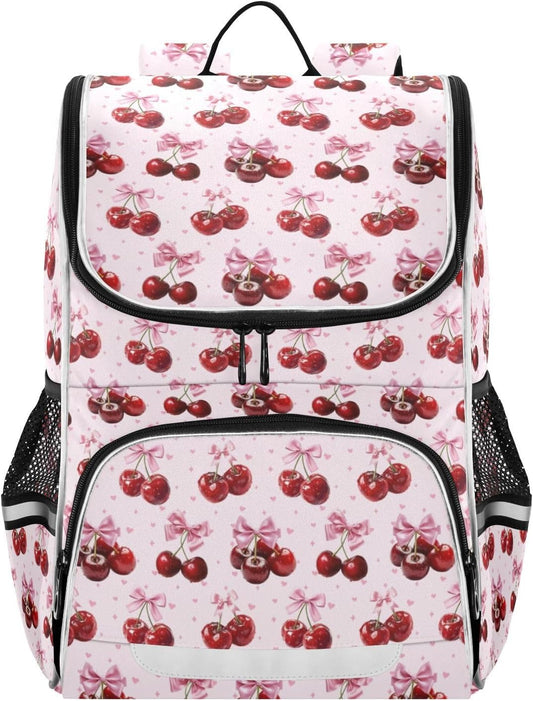 Bow Tie Cherry Cute Backpack For Girls Kids Backpack Boys Teen School Bag Bookbag Travel Daypacks