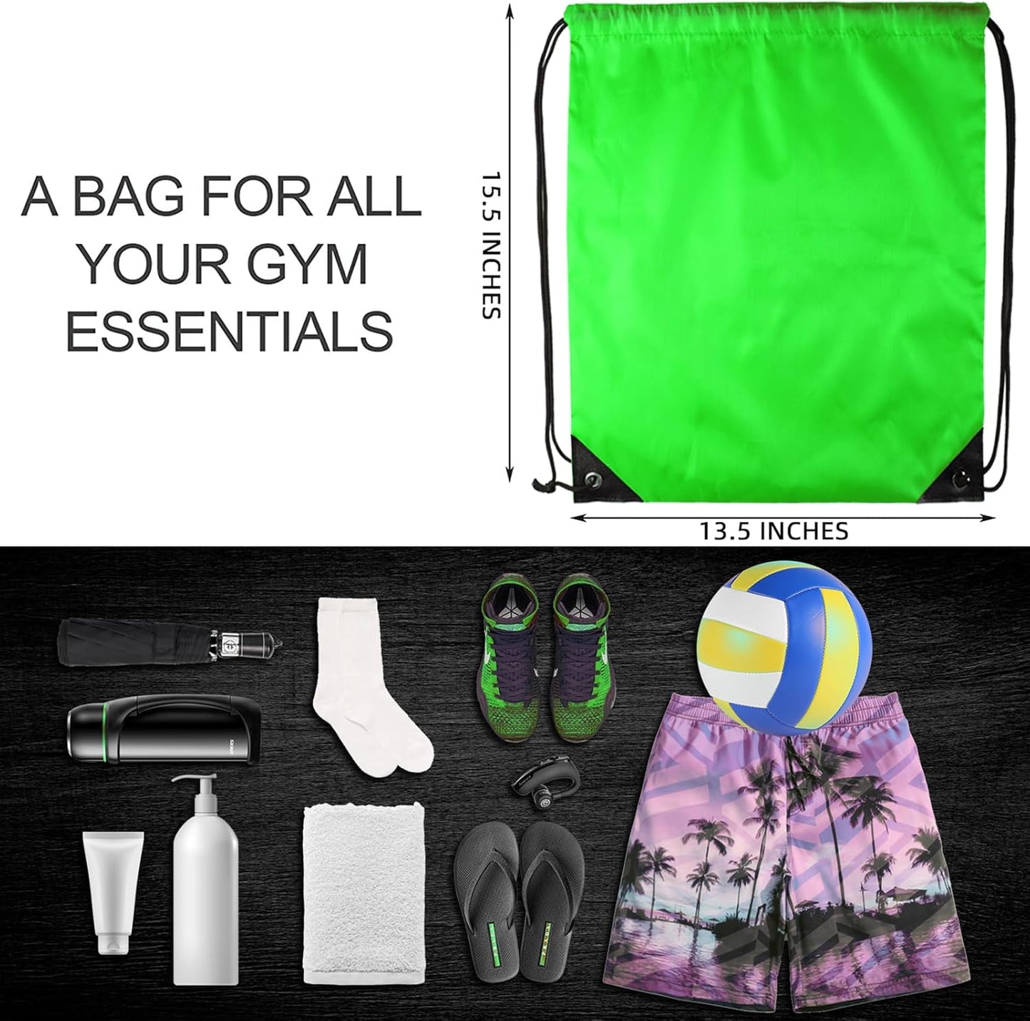 GoodtoU Drawstring Backpacks, Drawstring Bags Bulk Nylon Backpack Gym Bag for Sport, Traveling, Team (16 Colors, 16Pcs)