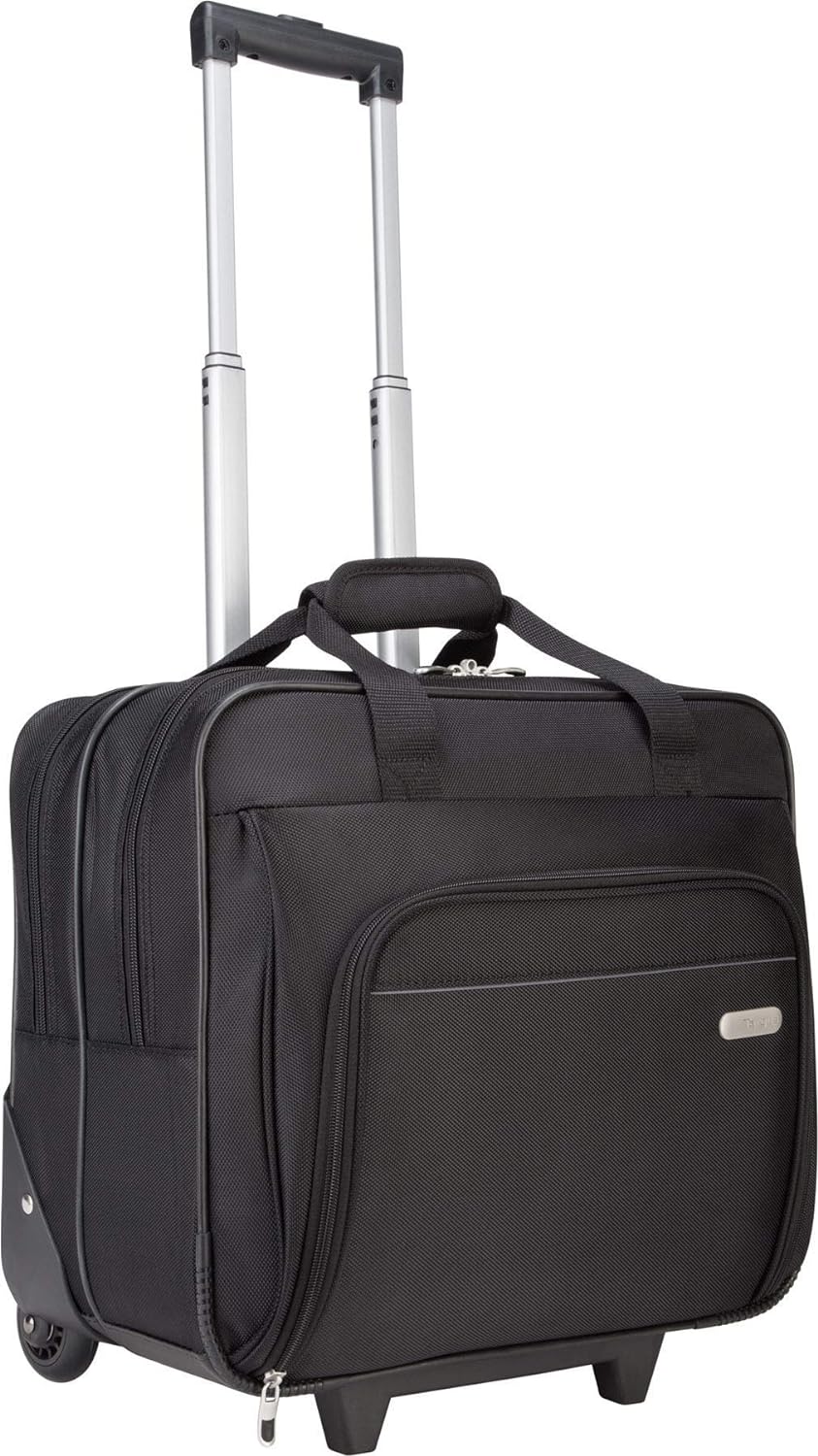 Targus 16 inch Rolling travel laptop case, Black - Travel briefcase and small rolling bag - Spacious foam padded laptop case 16" (TBR003US)