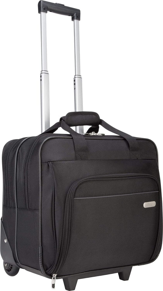 Targus 16 inch Rolling travel laptop case, Black - Travel briefcase and small rolling bag - Spacious foam padded laptop case 16" (TBR003US)