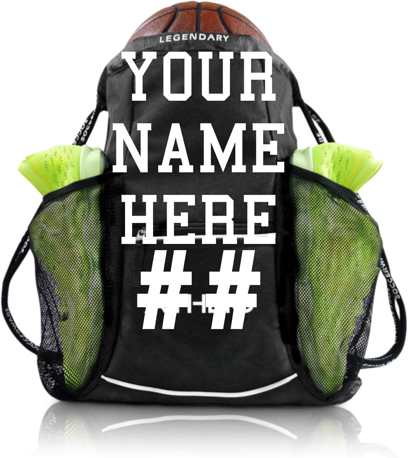 Soccerware Legendary Drawstring Gym Bag - Waterproof | For Sports & Workout Gear | XL Capacity | Heavy-Duty Sackpack Backpack