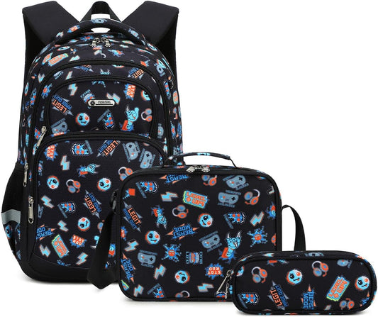 Cusangel Kids school Backpack with lunch bag for Girls,Elementary 6-10years Bookbag nylon large capacity backpack,Daypack