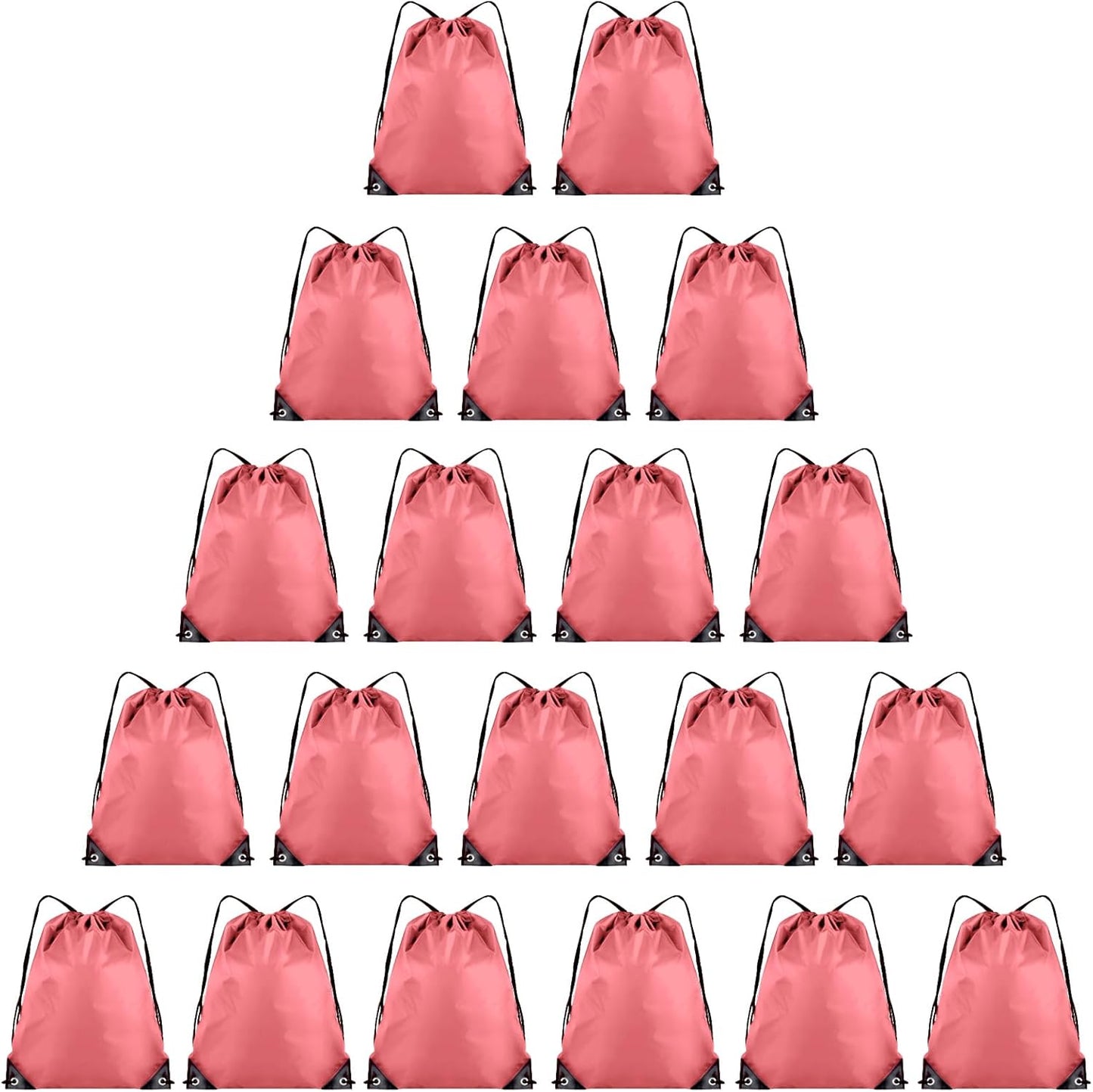 20 Pieces Drawstring Backpack Bulk Cinch Sackpack Ployster Drawstring Bags for Gym Party Trip(Peachy)