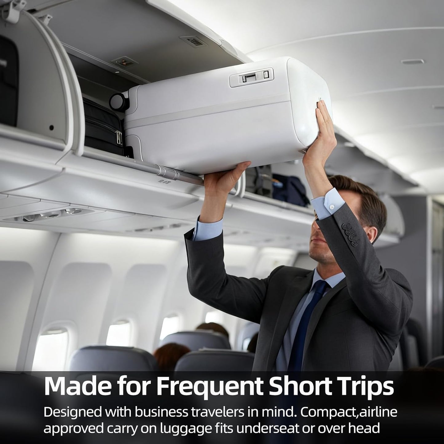 Hang Safe Carry On Luggage,PC Hard Shell Zipperless Bussiness Suitcases,21.3''x15''x9''Airline