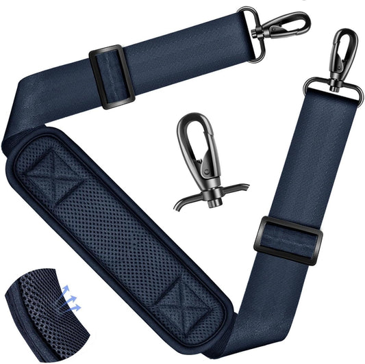 ZINZ Shoulder Strap - 59 Inch Universal Heavy-duty Adjustable Strap with Ultra-thick Fixed Breathable Pad for Laptop, Gym, Camera Bag and More -Dark blue