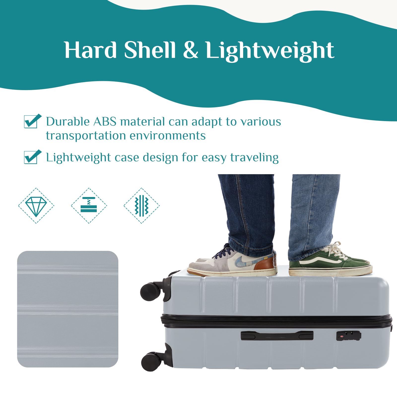 OLIXIS 20 Inch Carry-On Luggage, Hardside Suitcase with Spinner Wheels, Lightweight ABS Hard Shell