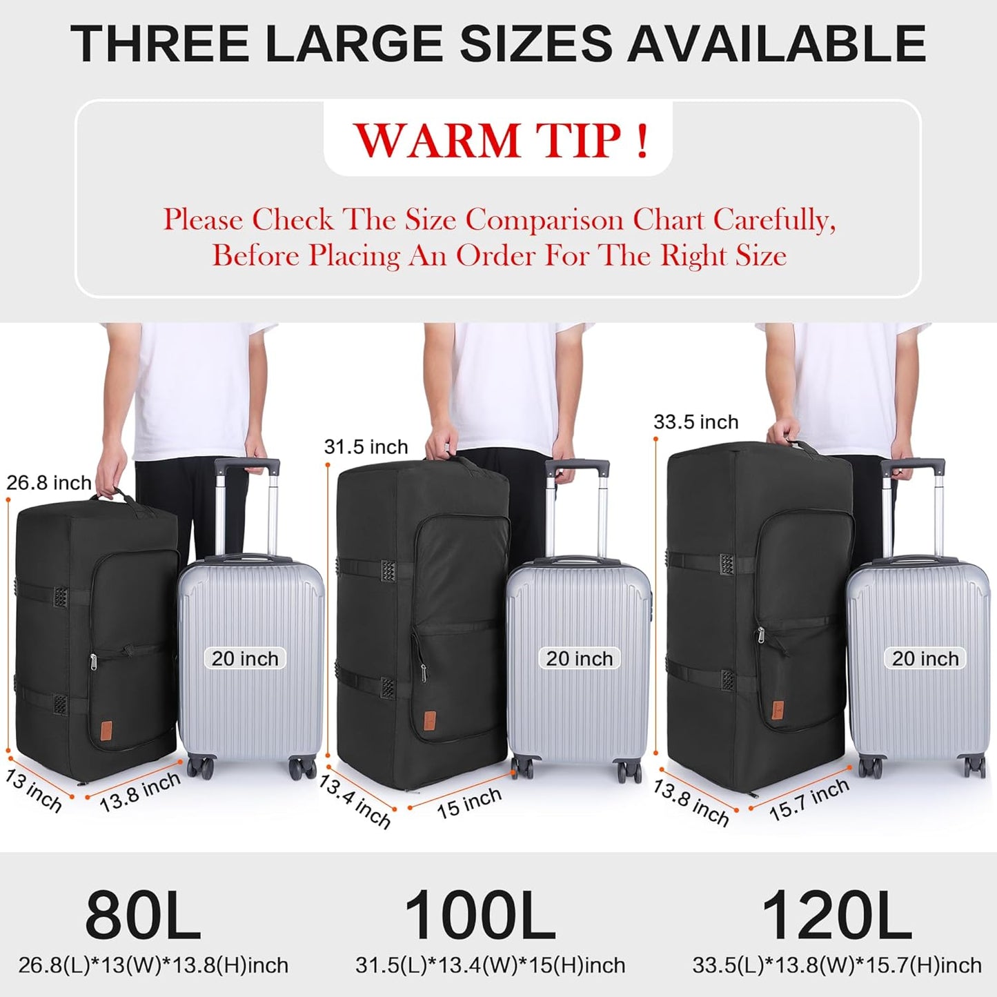 150L Large Waterproof Bag for Men Travel, Extra Large Trave Duffle Bag with Shoe Compartment for Men Women, Foldable Duffle Bag for Traveling, Gym Bag, Water Resistant & Tear-Resistant, Black