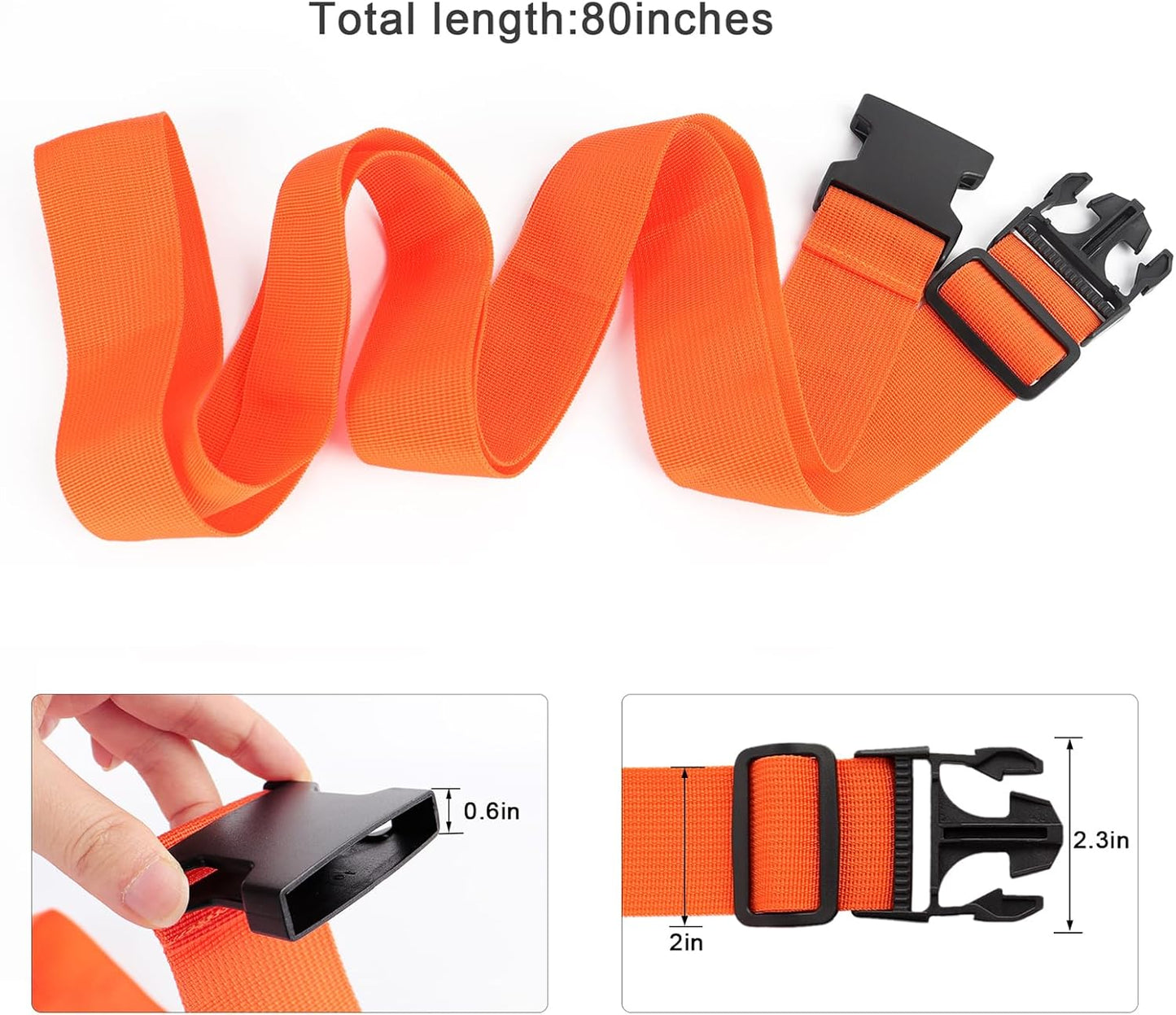 2Pcs Luggage Straps for Suitcase Travel Accessories TSA Approved, 80In Long Belts to Keep Your