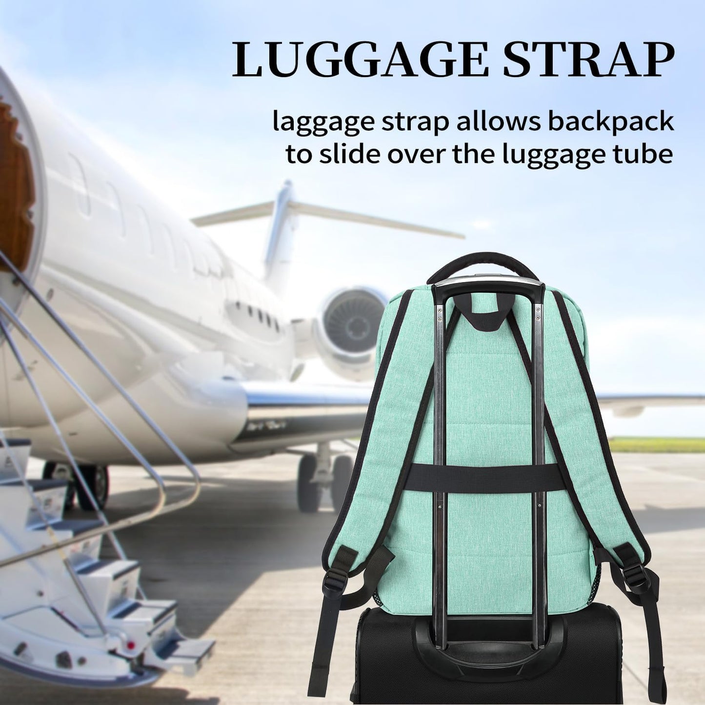 Travel Laptop Backpack, Anti Theft Backpack for Men and Women with USB Slit Business Computer Backpack Bag (Green, 15.6 Inch)