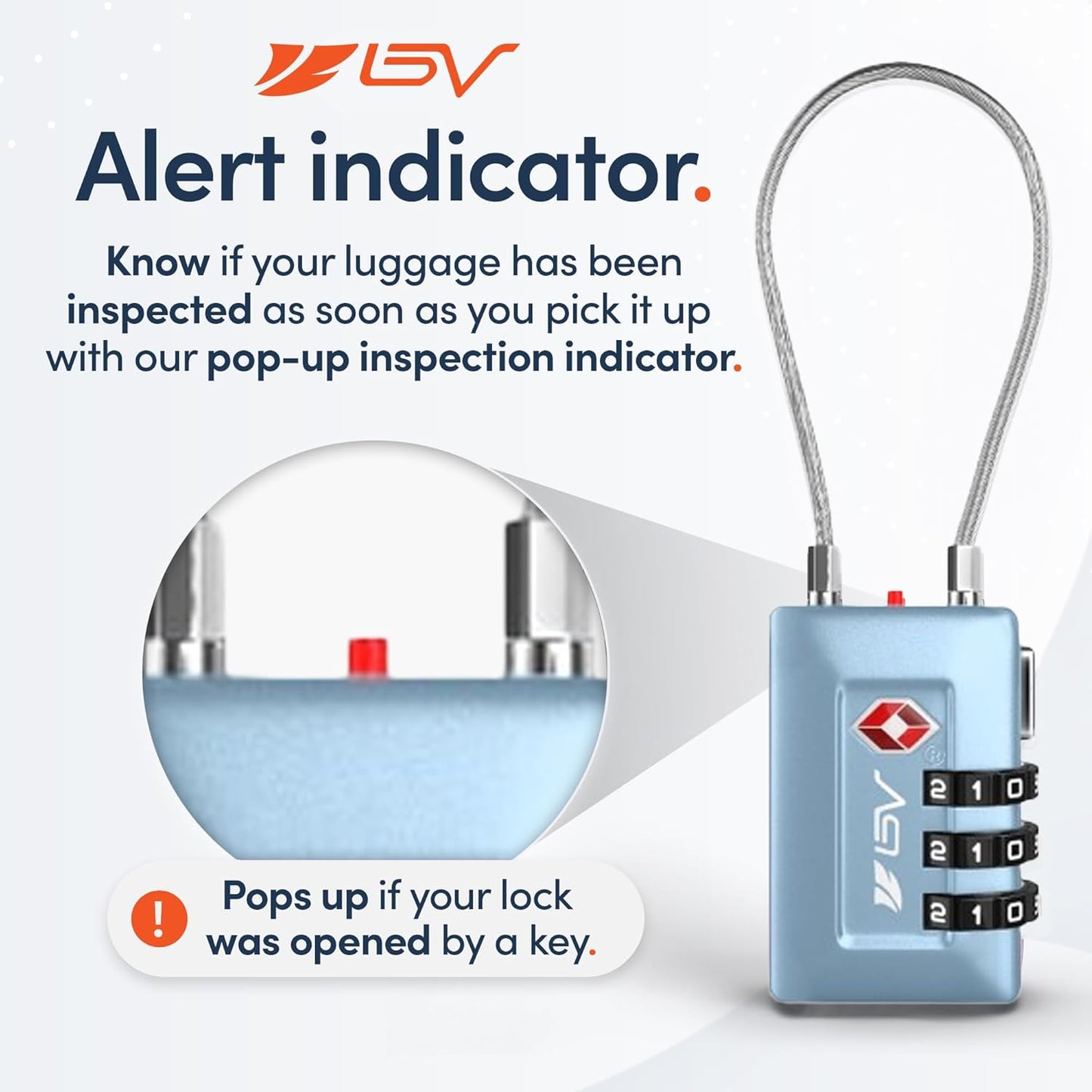 TSA Accepted Luggage Travel Lock, Set-Your-Own Combination Lock for School Gym Locker, Luggage Suitcase Baggage Locks, Filing Cabinets, Toolbox, Case (TSA008-2 Pack, Arctic Blue)