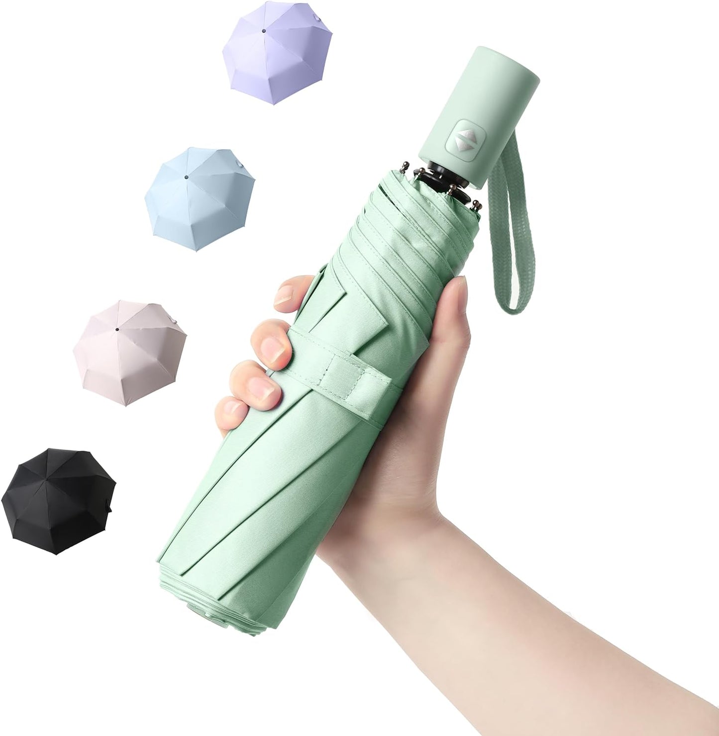 BAODINI Small UV Protection Travel Umbrella Compact for Rain and Sun UPF 50+ Windproof Portable 42