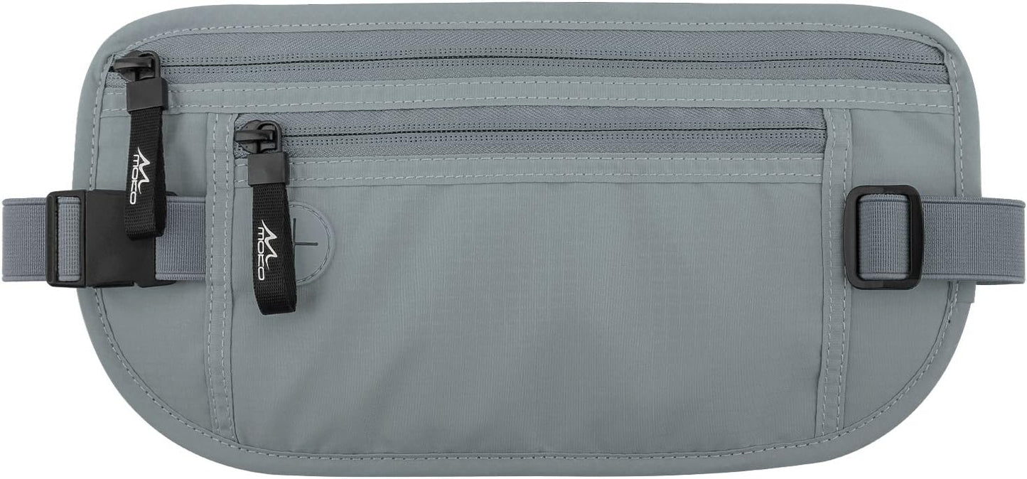 MoKo Secure Travel Money Belt, Undercover Hidden RFID Blocking Travel Wallet, Anti-Theft Passport Wallets for Men Women