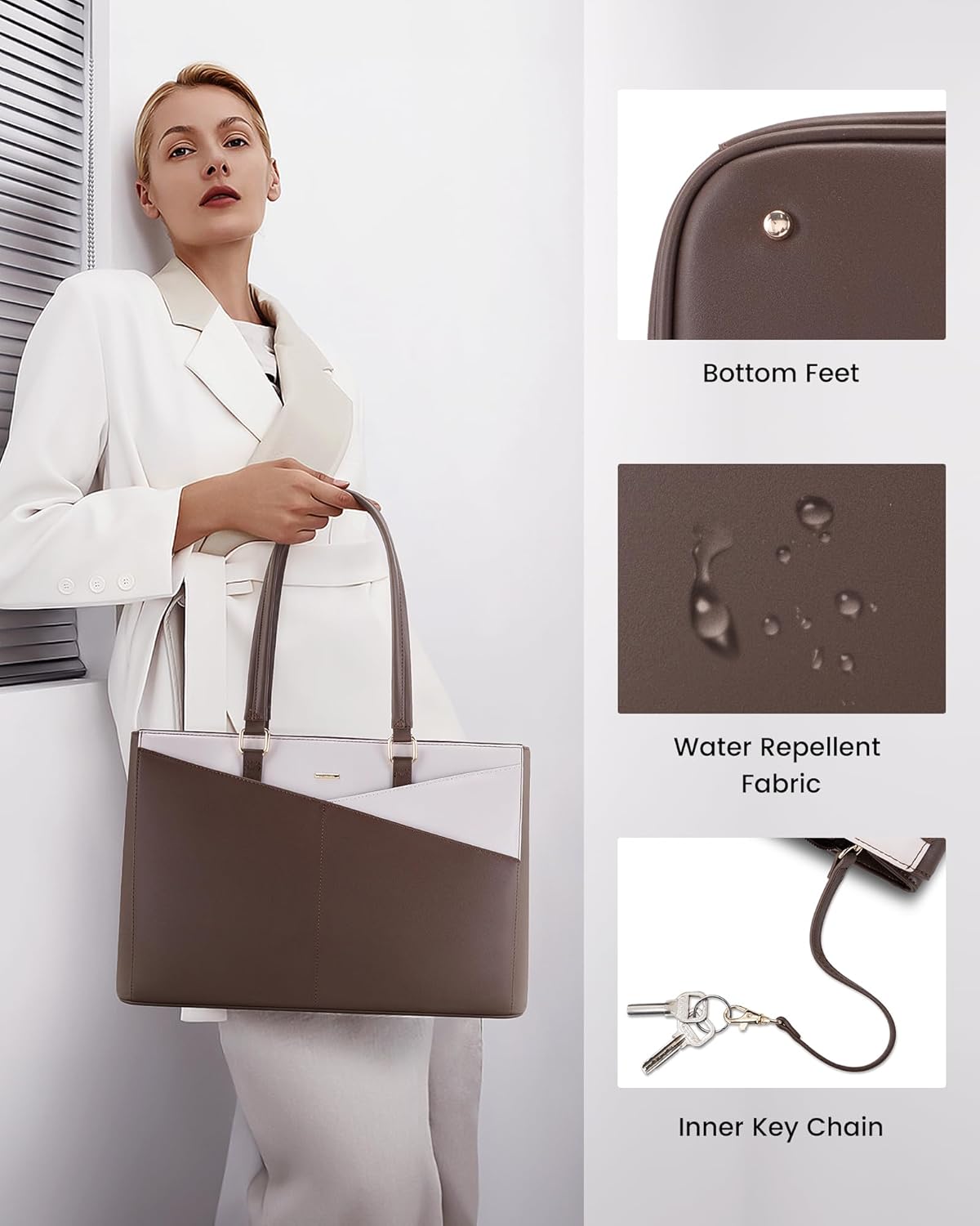 LOVEVOOK Laptop Tote Bag for Women, Office Work Bag Briefcase fit for 15.6 inch Laptop, Large