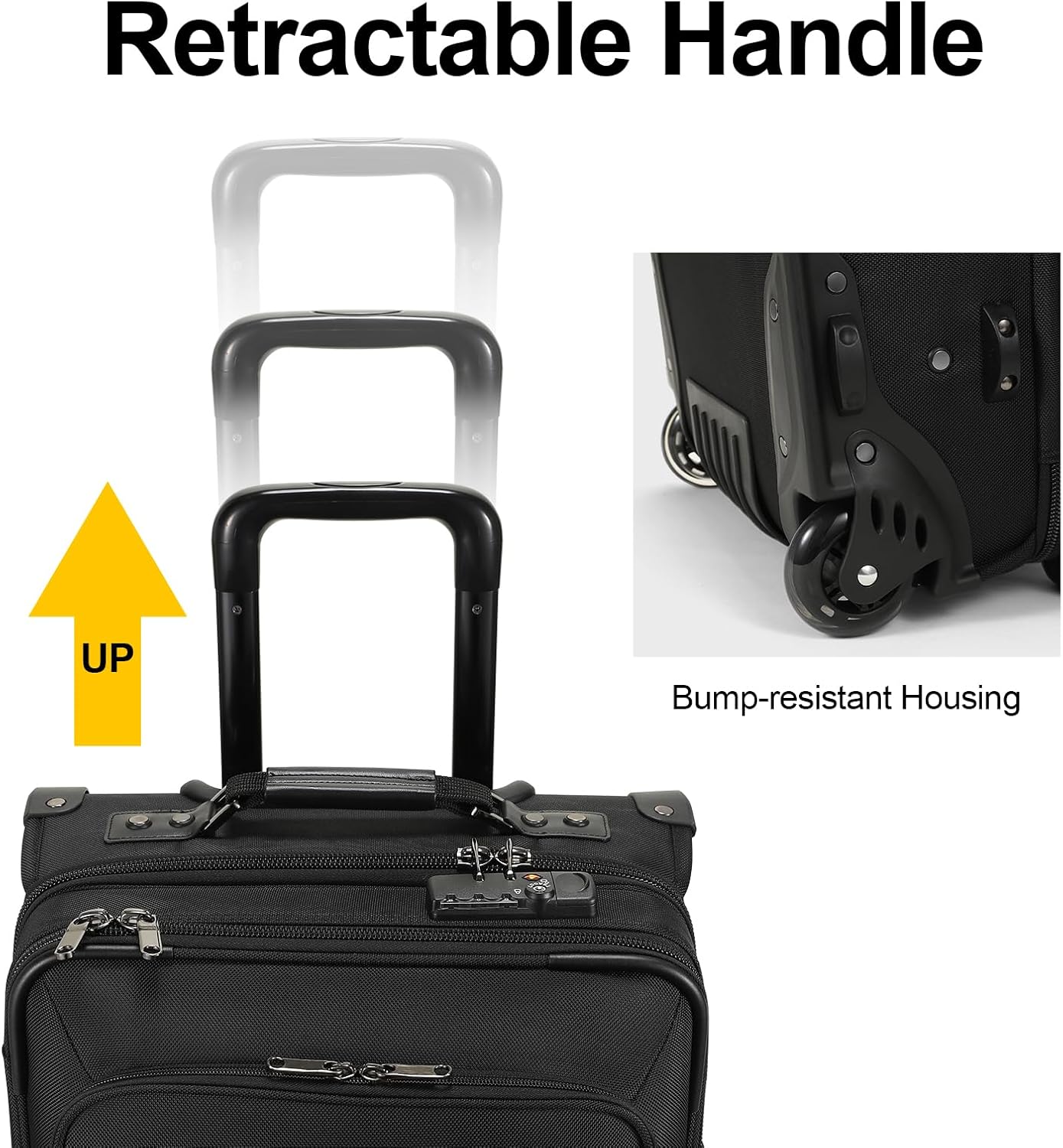 Modoker Rolling Garment Bag with Wheels, Garment Bags with Built-in TSA Lock, 22 Inch Travel Garment Bag Suitcase