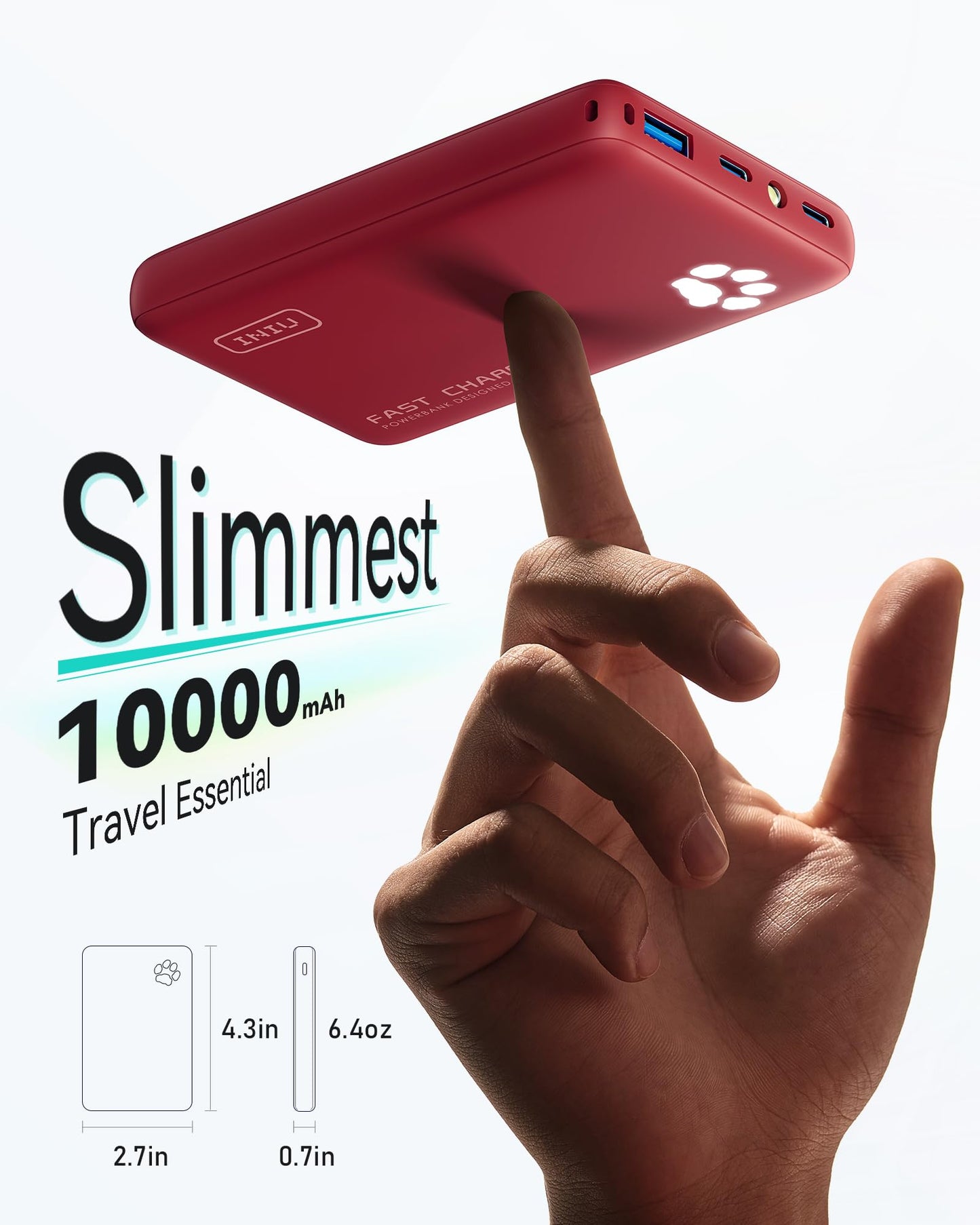 INIU 45W Fast Charging Portable Charger, Smaller 10000mAh Travel Power Bank