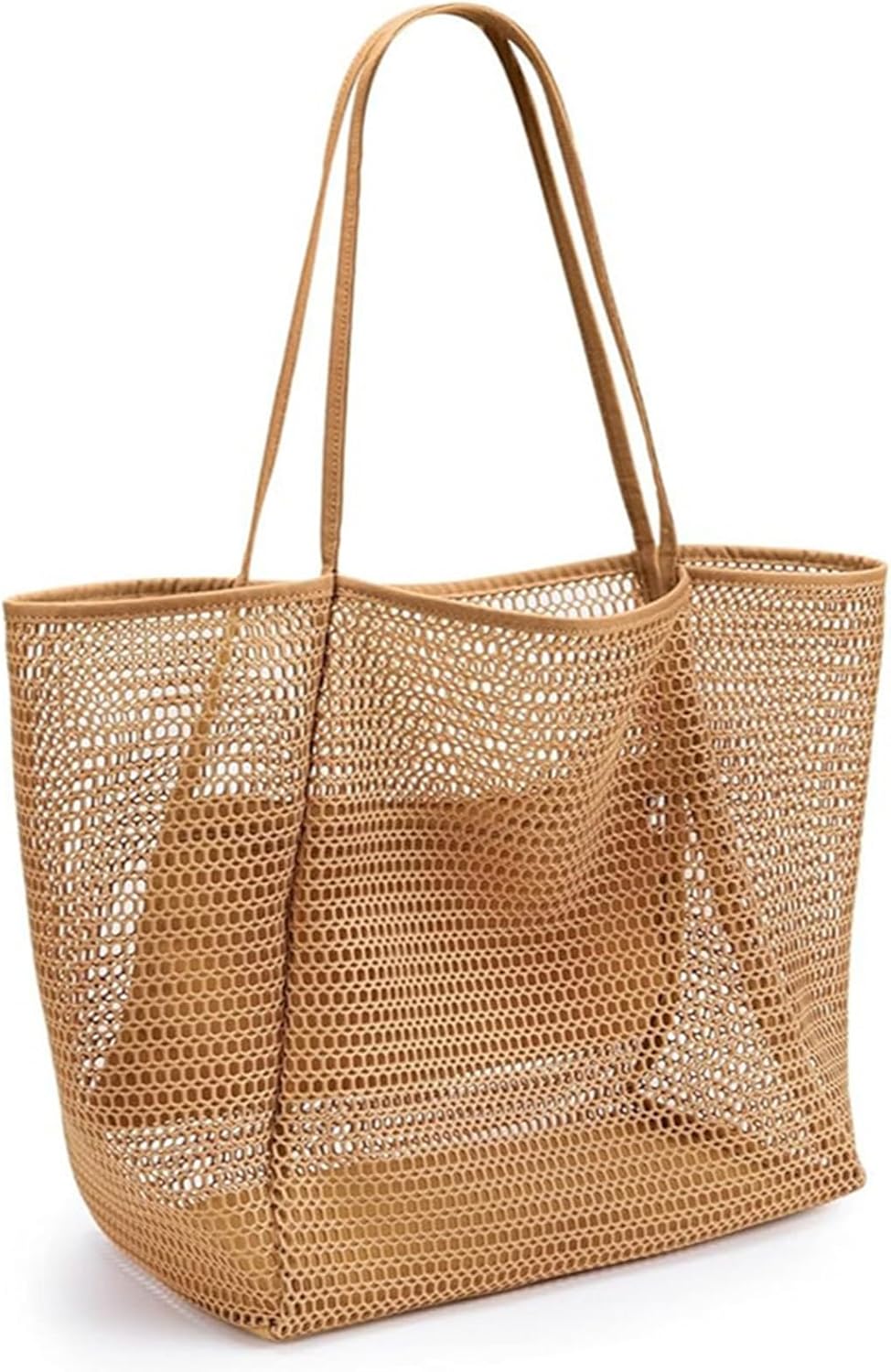 Large Beach Bags for Women, Mesh Beach Tote with Zipper, Foldable Pool Tote Bag Travel Beachbag Waterproof Sandproof