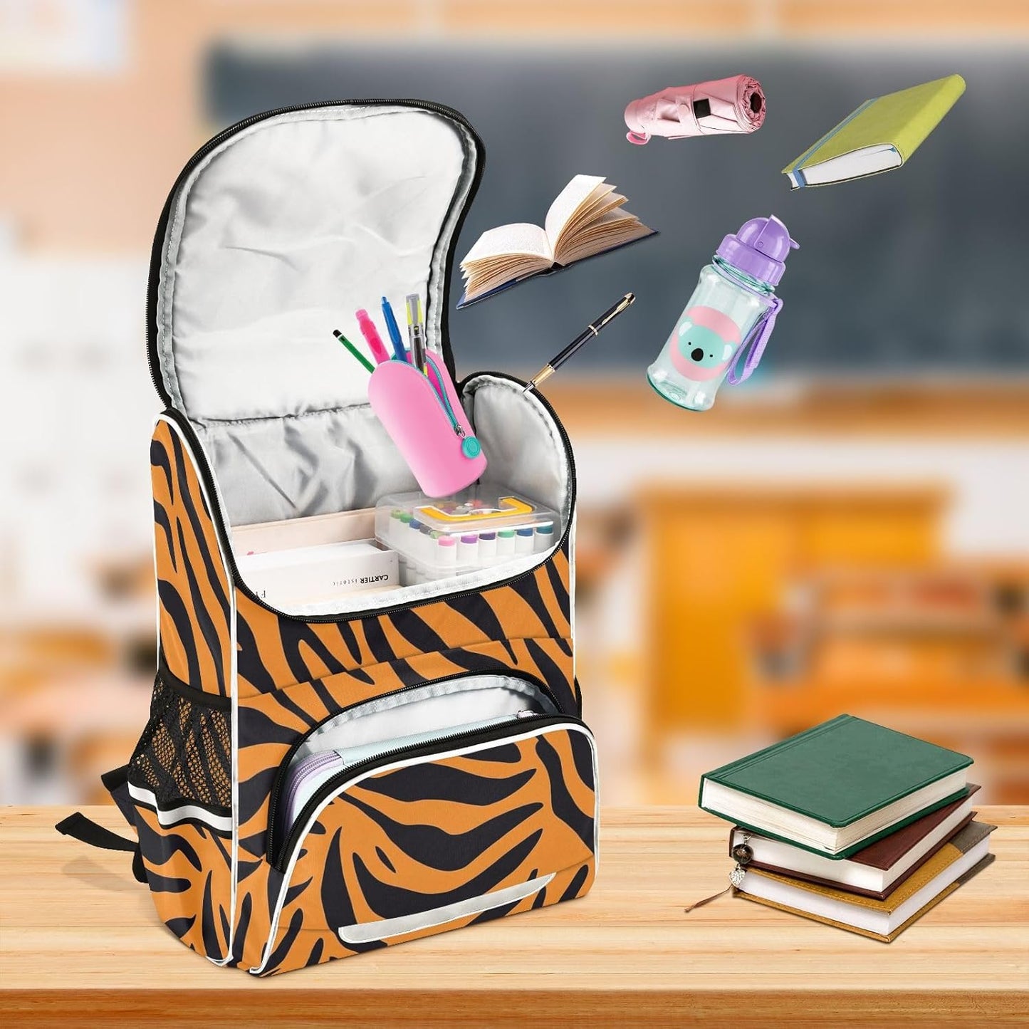 Tigers Print Cute Backpack For Girls Kids Backpack Boys Teen School Bag Bookbag Travel Daypacks