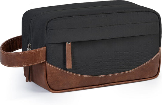 Travel Toiletry Bag for Men, Hanging Toiletry Organizer, Water Resistant Shaving Kit with Large Capacity for Travel Accessories (Black, Medium)