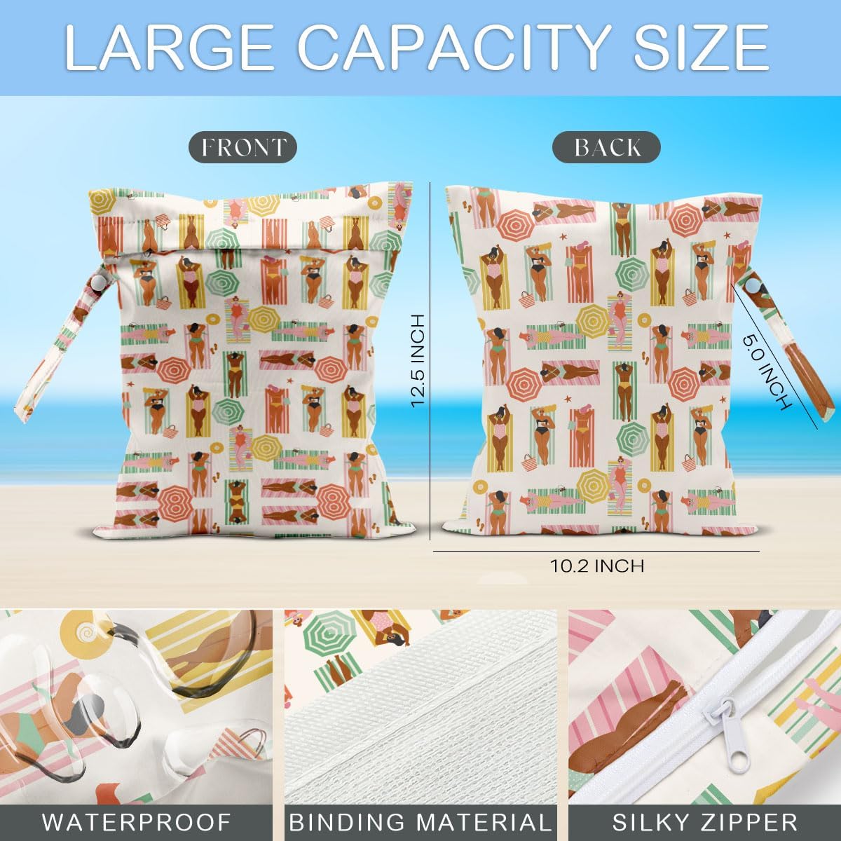 ENGVZ Beach Bag Wet Bag Waterproof Sandproof Women Beach Tote for Friends Travel Gifts Vacation Essential Friendship Gifts