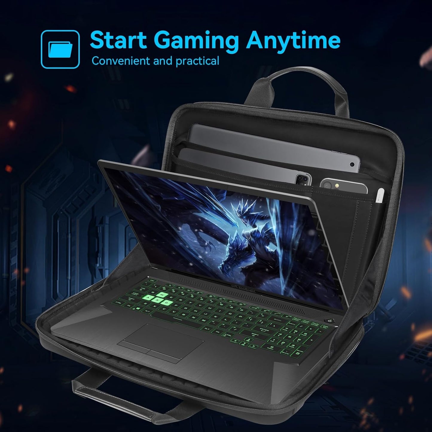 Smatree Heavy Duty Hard Case for 17.3 inch ASUS TUF Gaming A17 2023/2022/2021, for ASUS TUF Gaming F17 2023/2022/2021, for ROG Zephyrus S17 Series Protective Bag(A800XL)