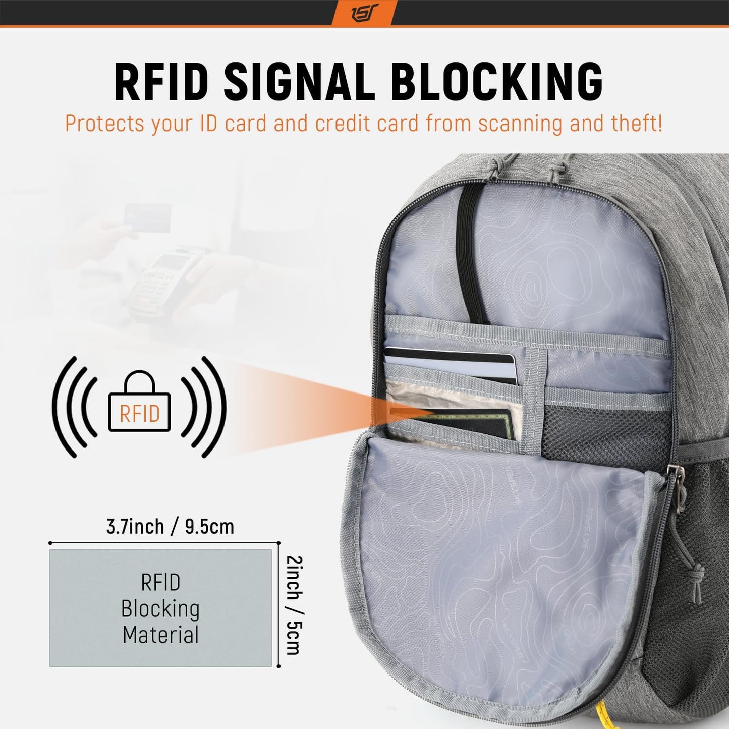 SKYSPER Sling Backpack with RFID Pocket Lightweight Crossbody Bag for Hiking Travel Shoulder Chest Bag for Men Women