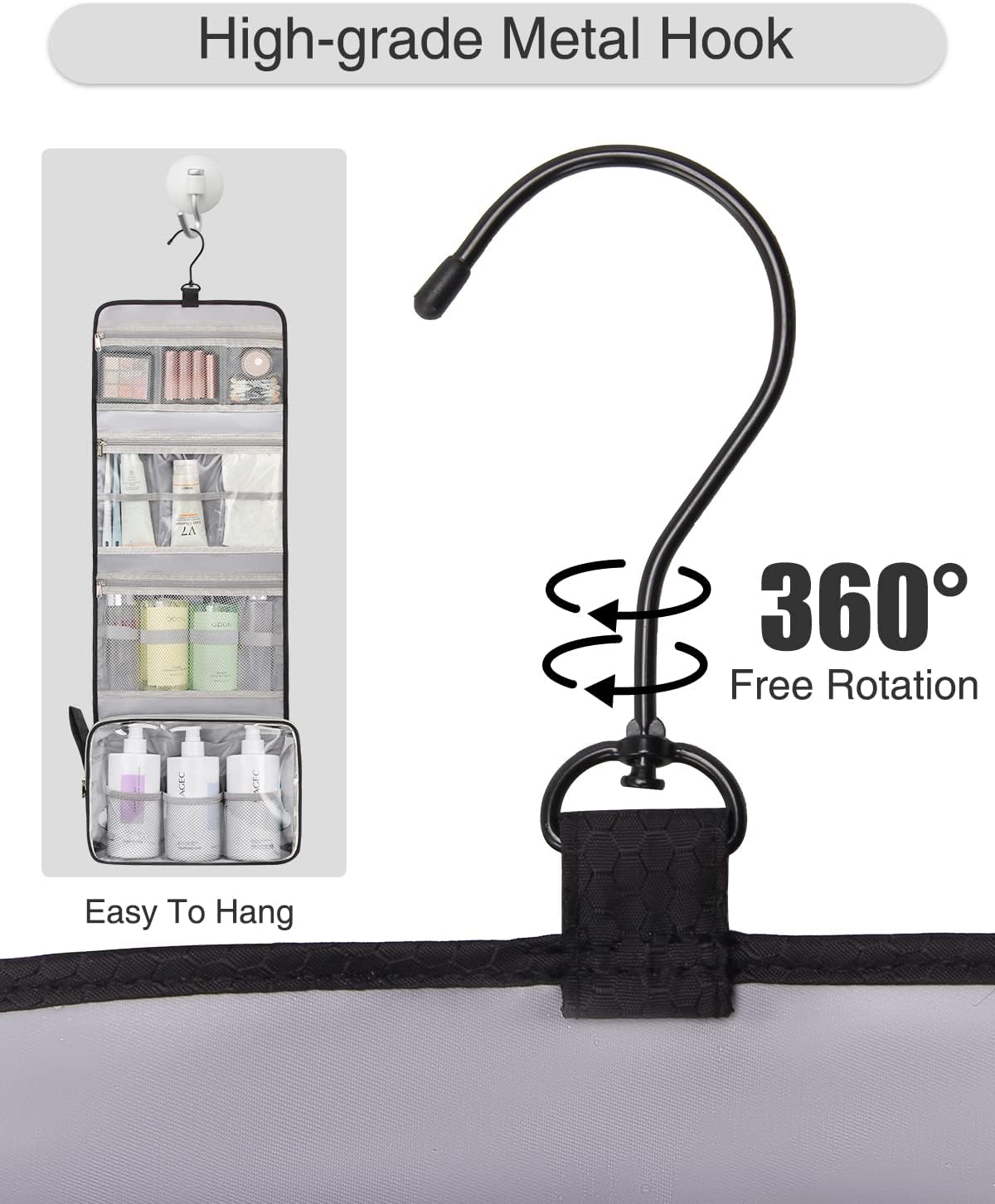 Relavel Travel Toiletry Bag for Men, Hanging Toiletry Bag for Women Makeup Cosmetic Storage