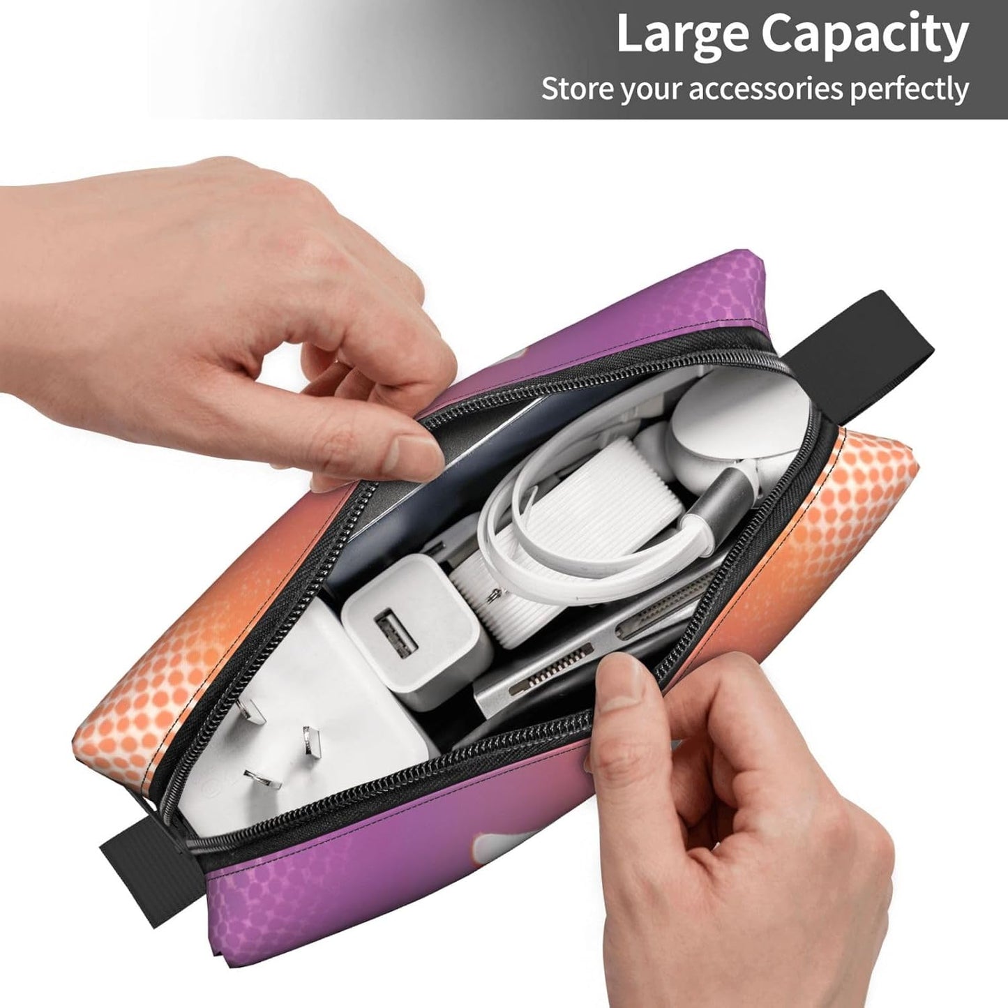 Cute Cat Makeup Bag Small Compact & Durable Travel Purple Cosmetic Bag Organizer Oxford Fabric Multi-Purpose Storage Perfect for Travel, Gym, Daily Use